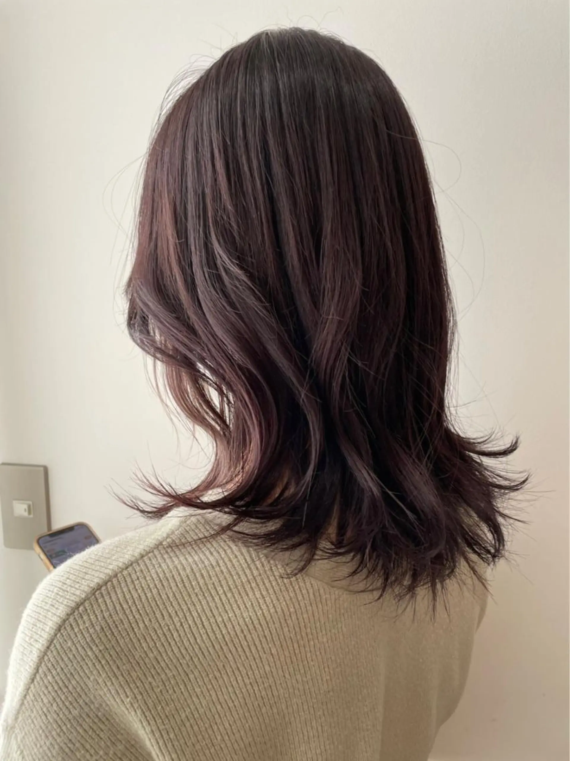 ミディアム カラー ヘアカラー トリートメント 中井 茅佳のヘアスタイル