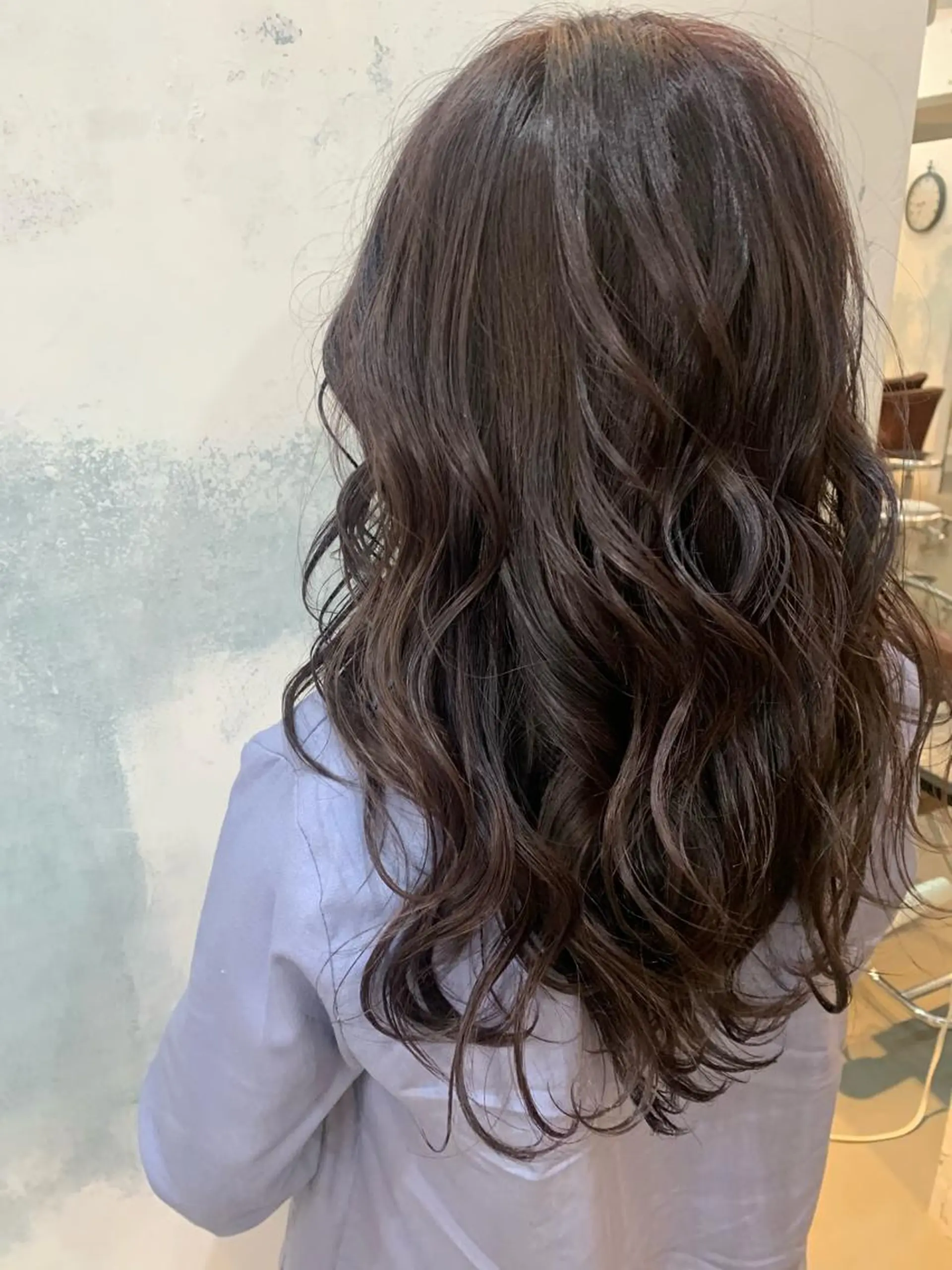 ロング カラー グラデーションカラー グレージュ ハイライトカラー パープルカラー パープルグレージュ ヘアカラー トリートメント 🍑艶髪✖️暖色系 ✨momoka🍑のヘアスタイル
