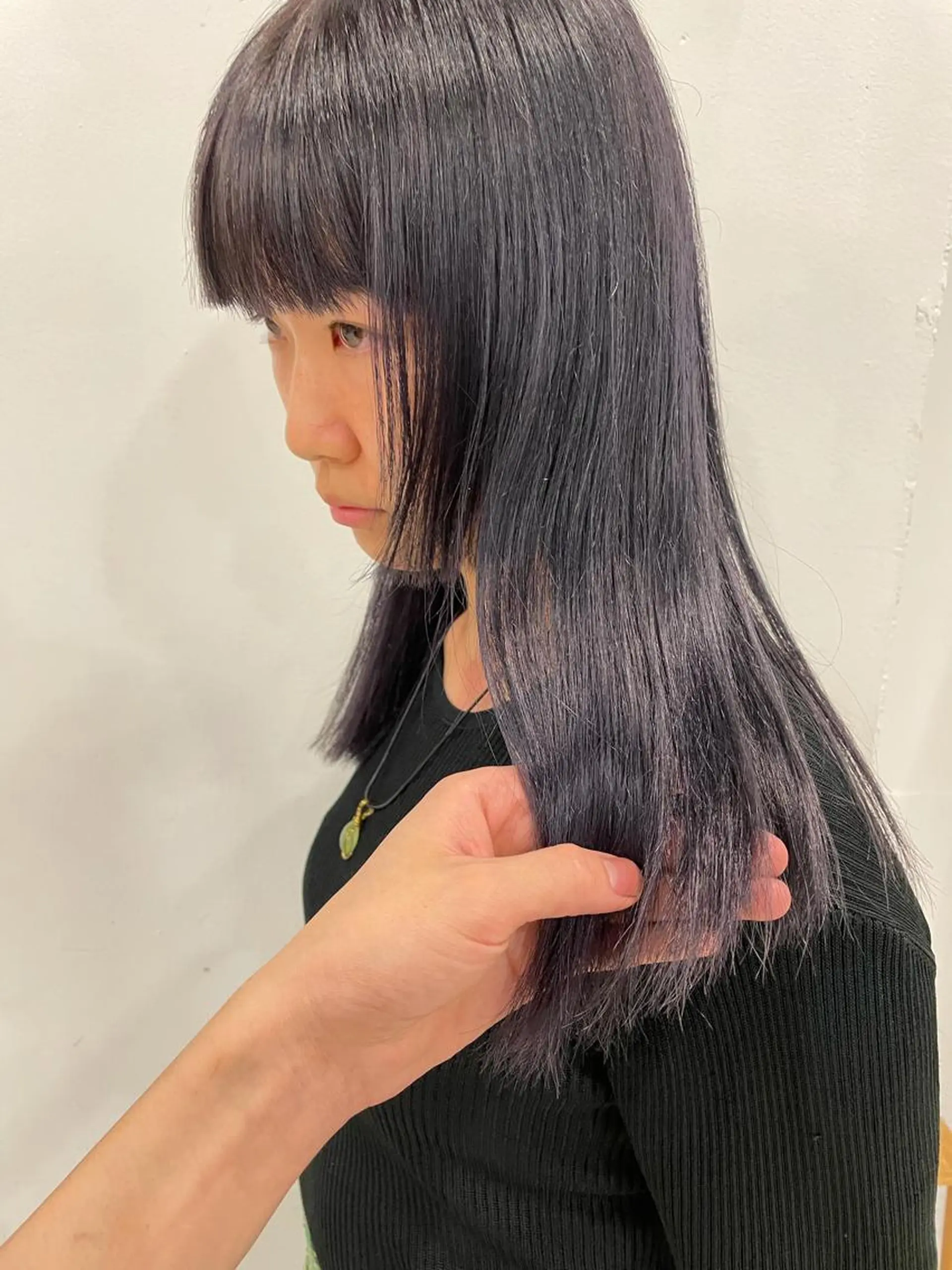 ロング カラー ブリーチ パープルカラー 吉田一輝 外国人パーマのヘアスタイル