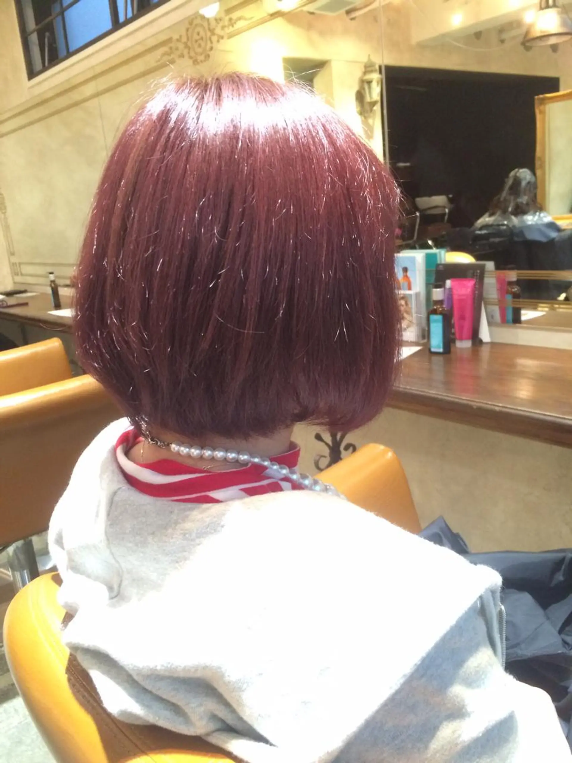 ショート カラー ダブルカラー ピンクカラー 高比良 剛のヘアスタイル