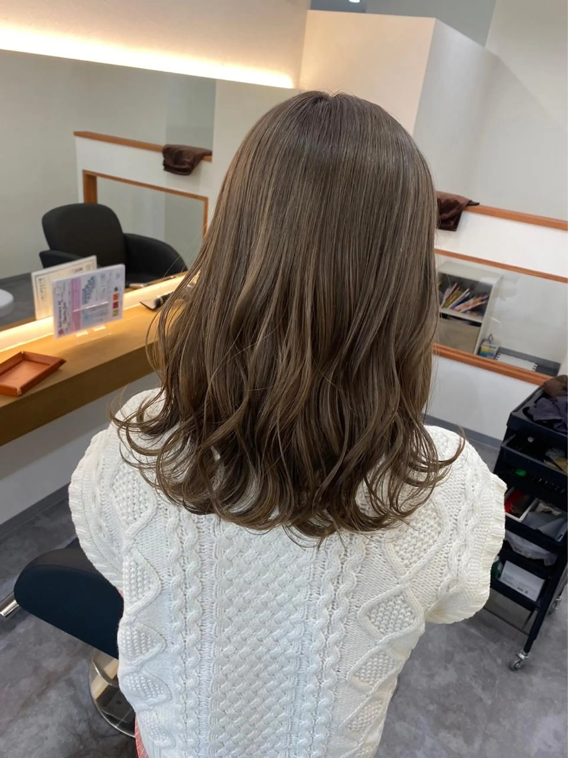 ミディアム ショートボブ ミディアムパーマ 韓国風カラー ボブ ハイライト カット ヘアカラー トリートメント ヘアセット hair terra ce M奈良店のヘアスタイル