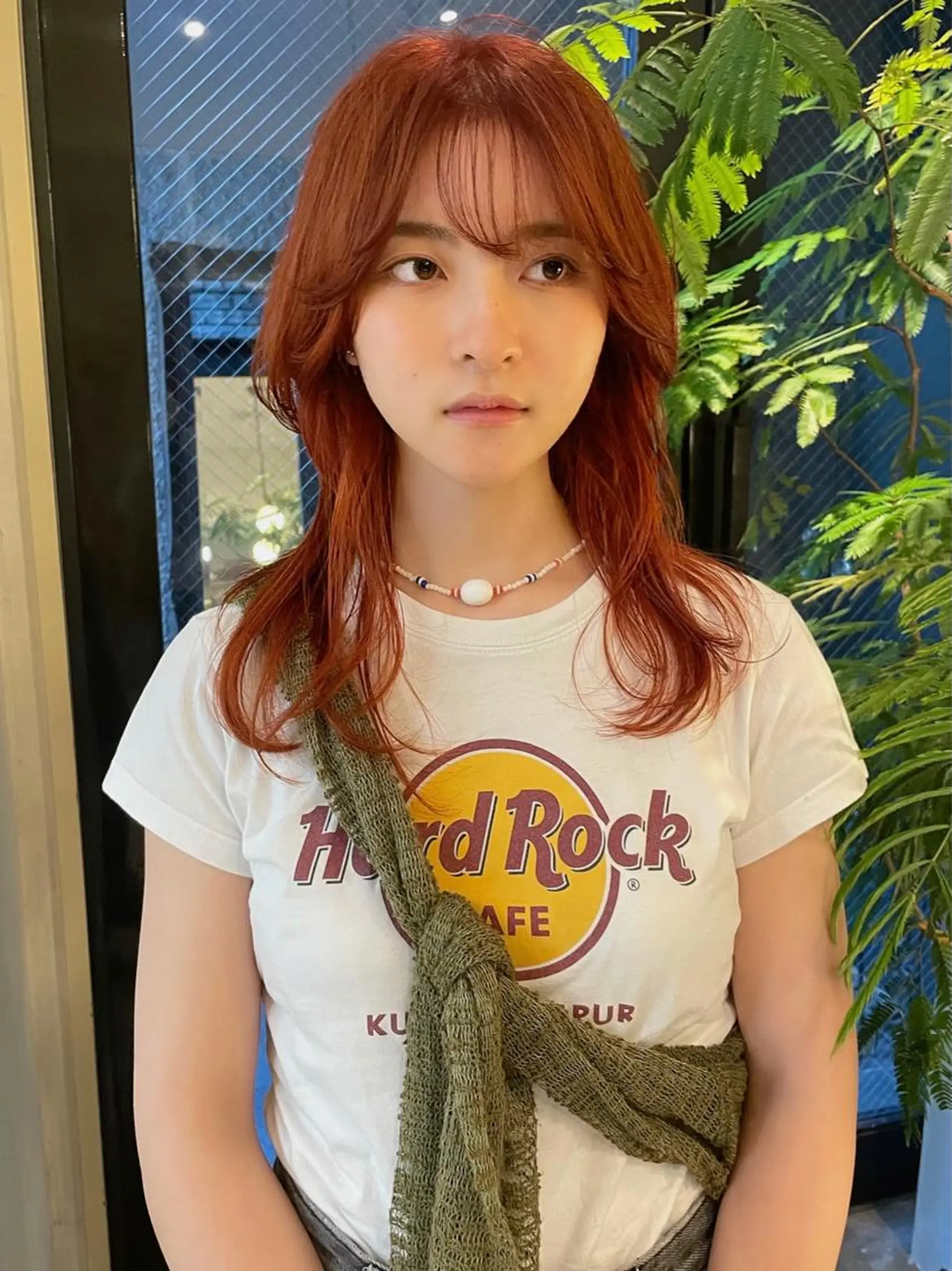ミディアム カラー オレンジ レイヤーカット ヘアカラー トリートメント SALOWIN所属・ブリーチ✨ ボブ✨レイヤーのヘアスタイル