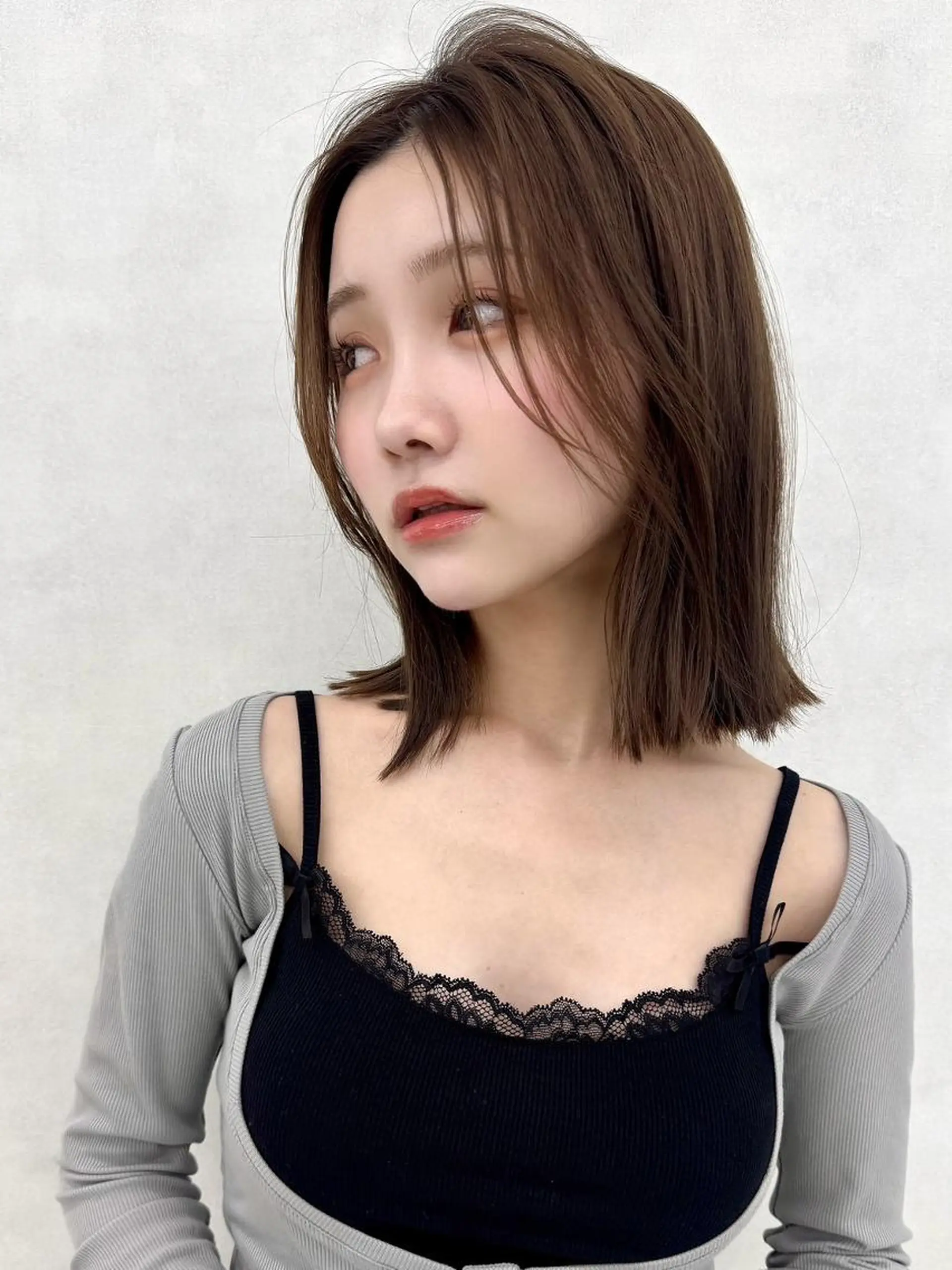 ミディアム 切りっぱなしボブ ボブ 外ハネヘア ボブ特化美容師💖 RYUGA💖のヘアスタイル