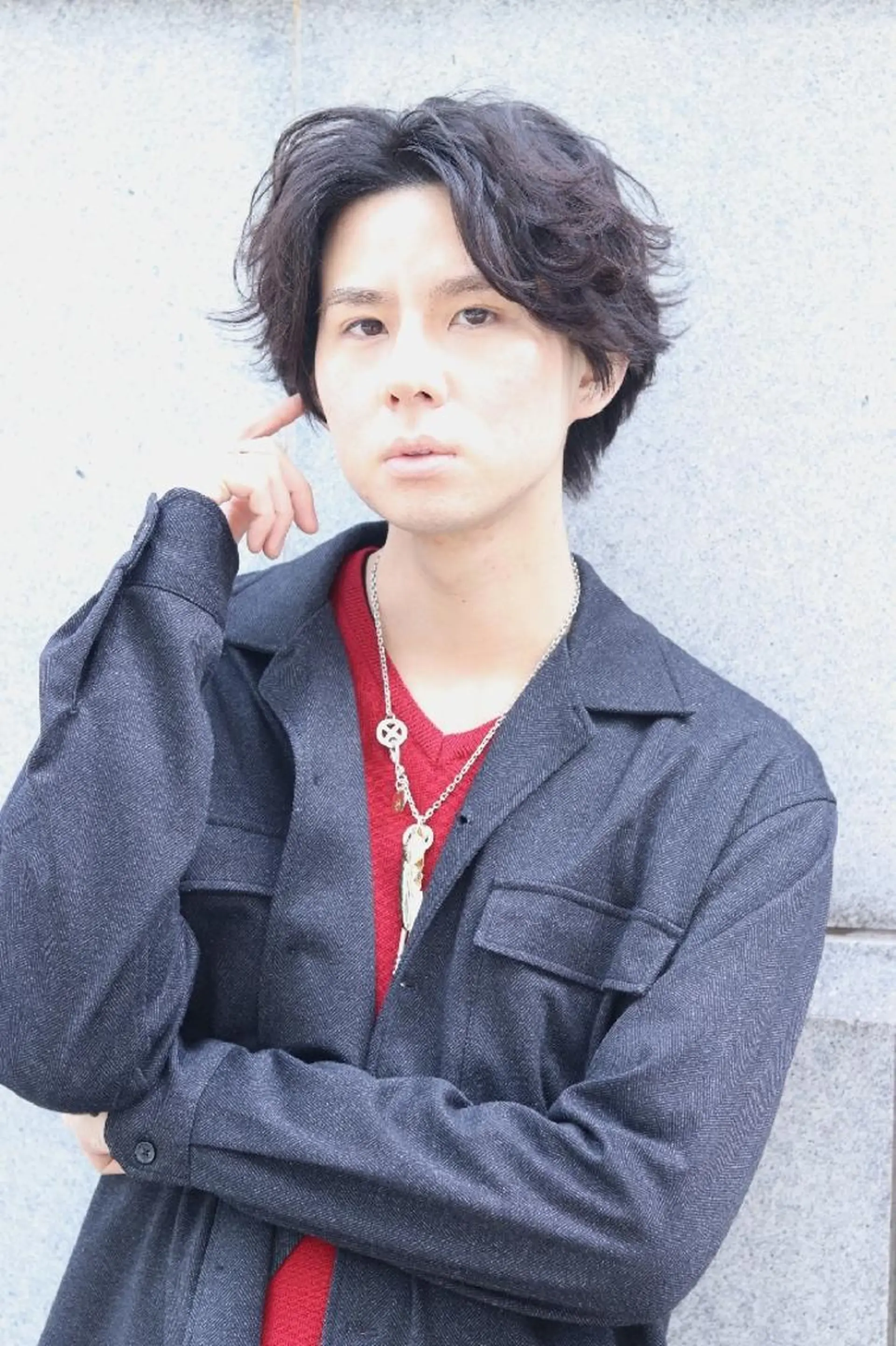 ミディアム カラー パーマ メンズ センターパート 黒髪 カット パーマ ヘッドスパ TV出演&受賞歴有☆ 宮本輝正のヘアスタイル