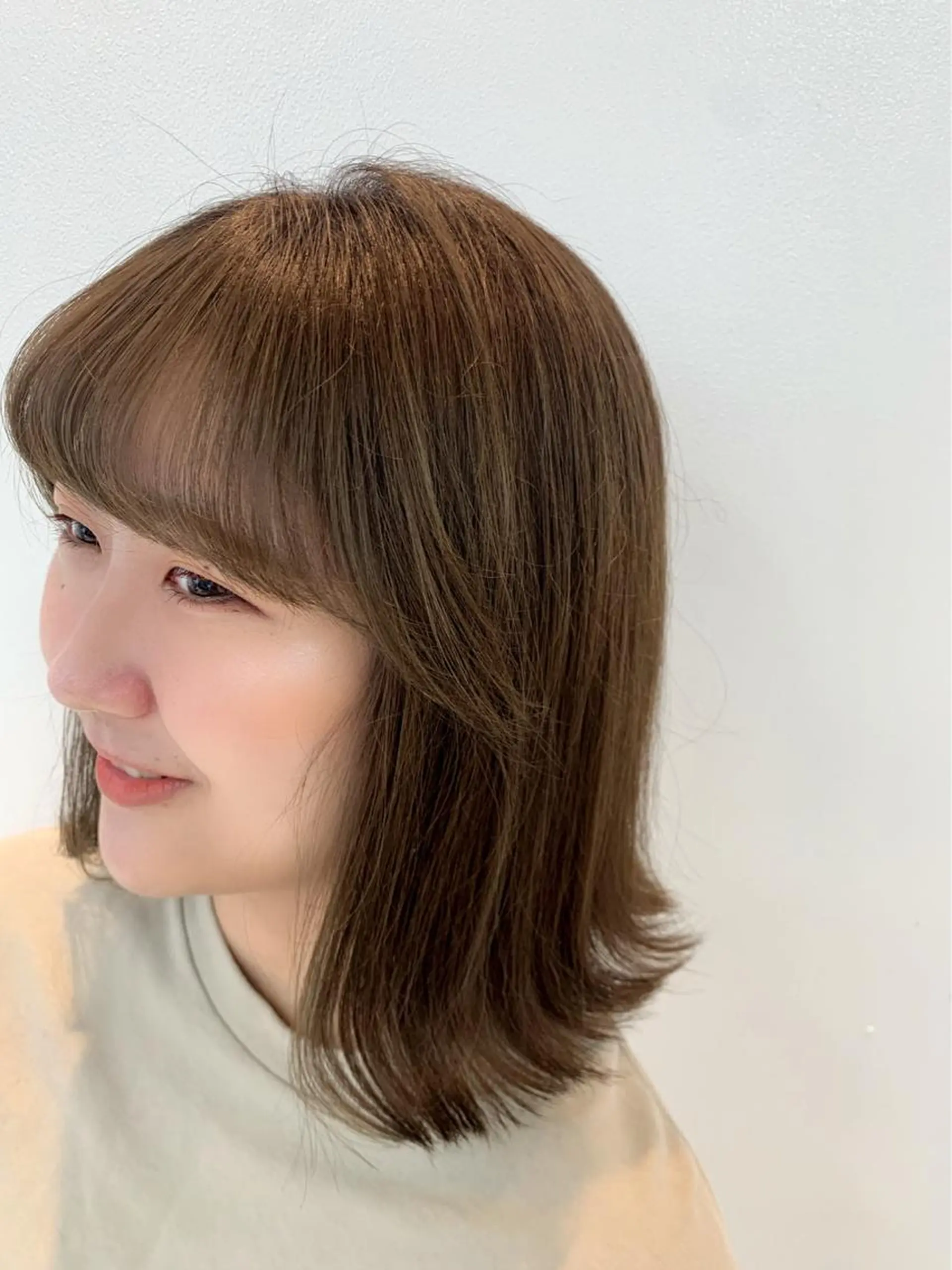 ミディアム カラー ブラウンカラー オリーブブラウン 韓国ヘア特化🇰🇷 心斎橋【ユリカ】のヘアスタイル