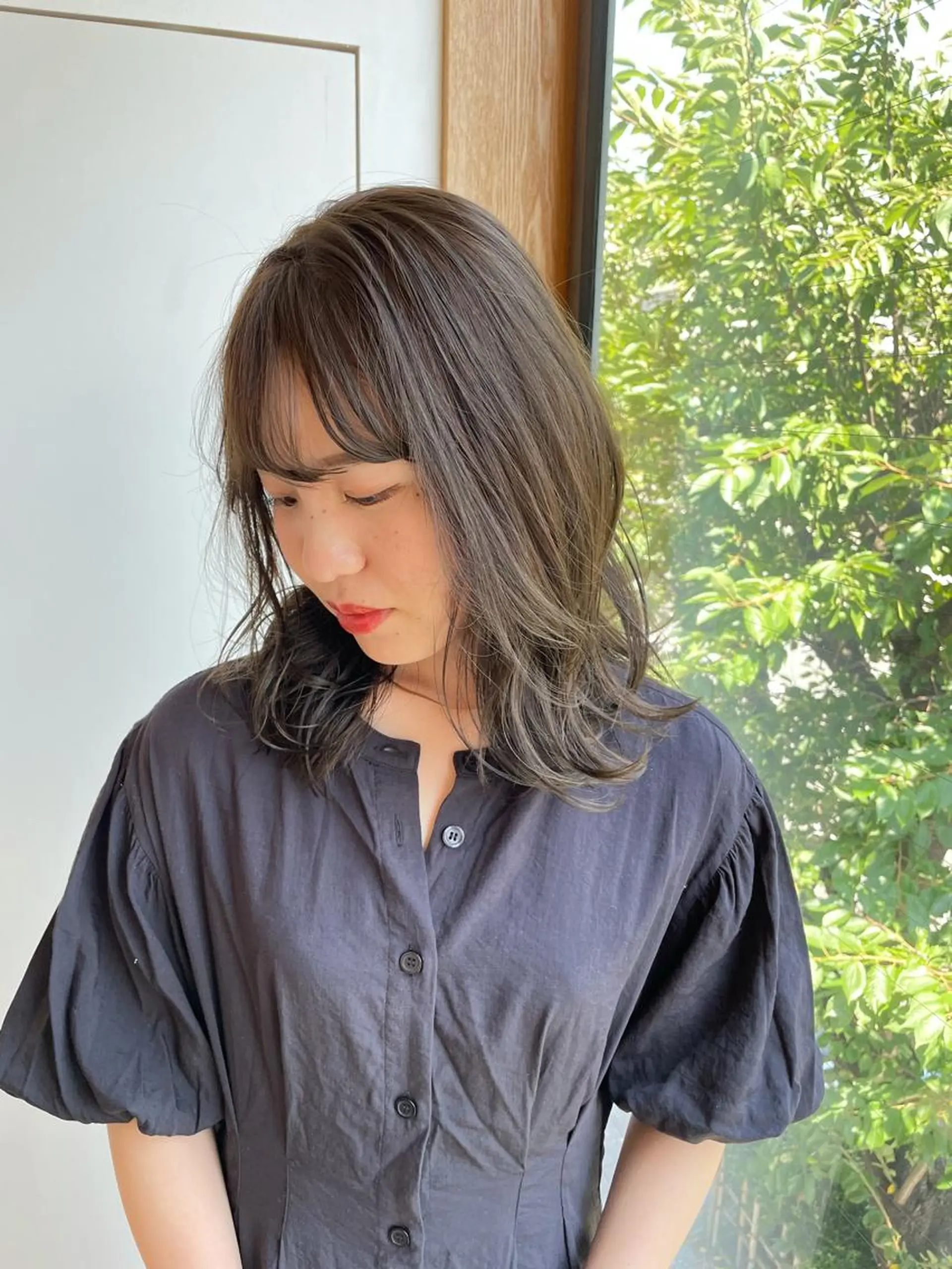 ミディアム カラー ベージュカラー 🍊mai🍊 似合わせカットのヘアスタイル