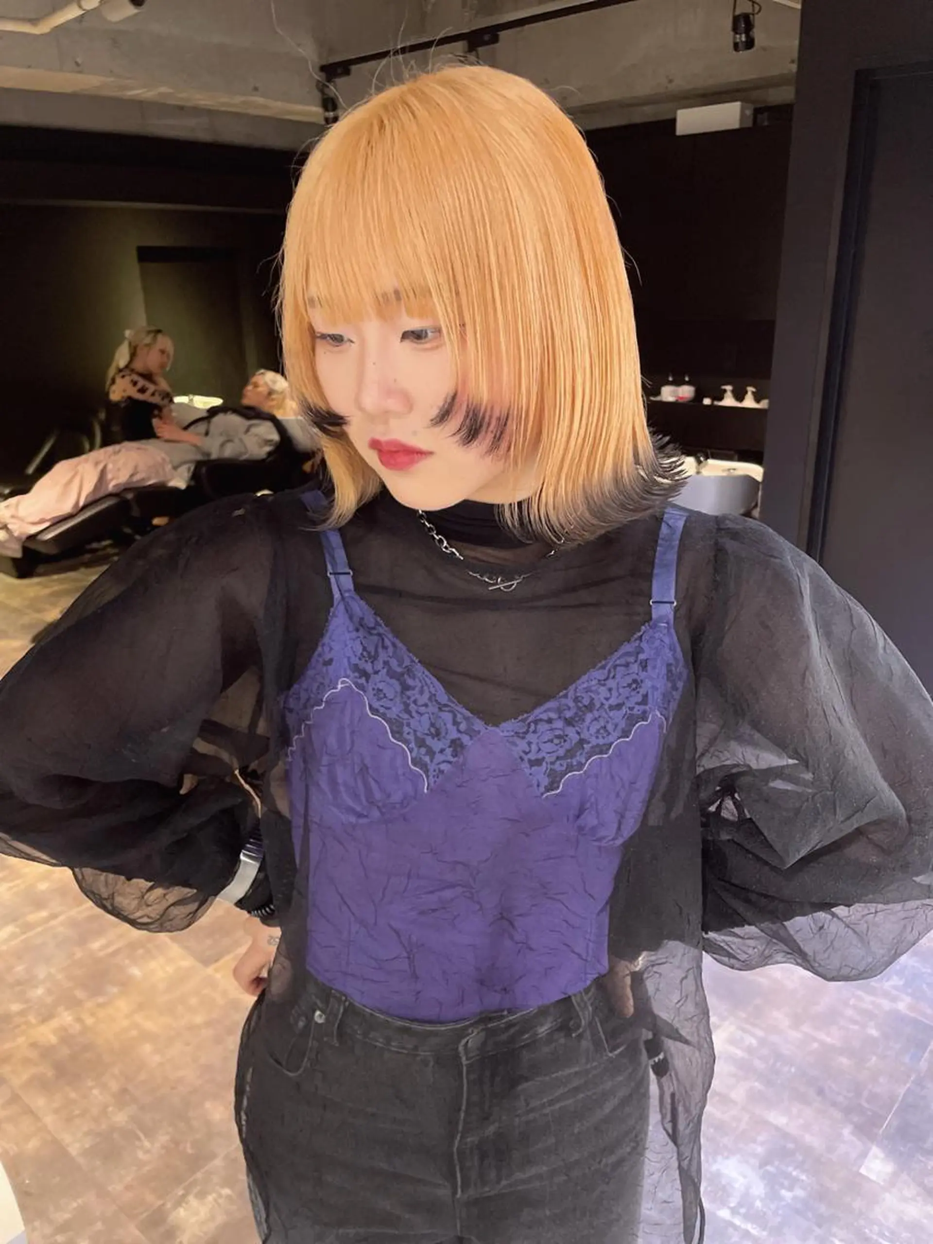 ミディアム カラー ヘアカラー トリートメント 心斎橋/ブリーチ minamiのヘアスタイル