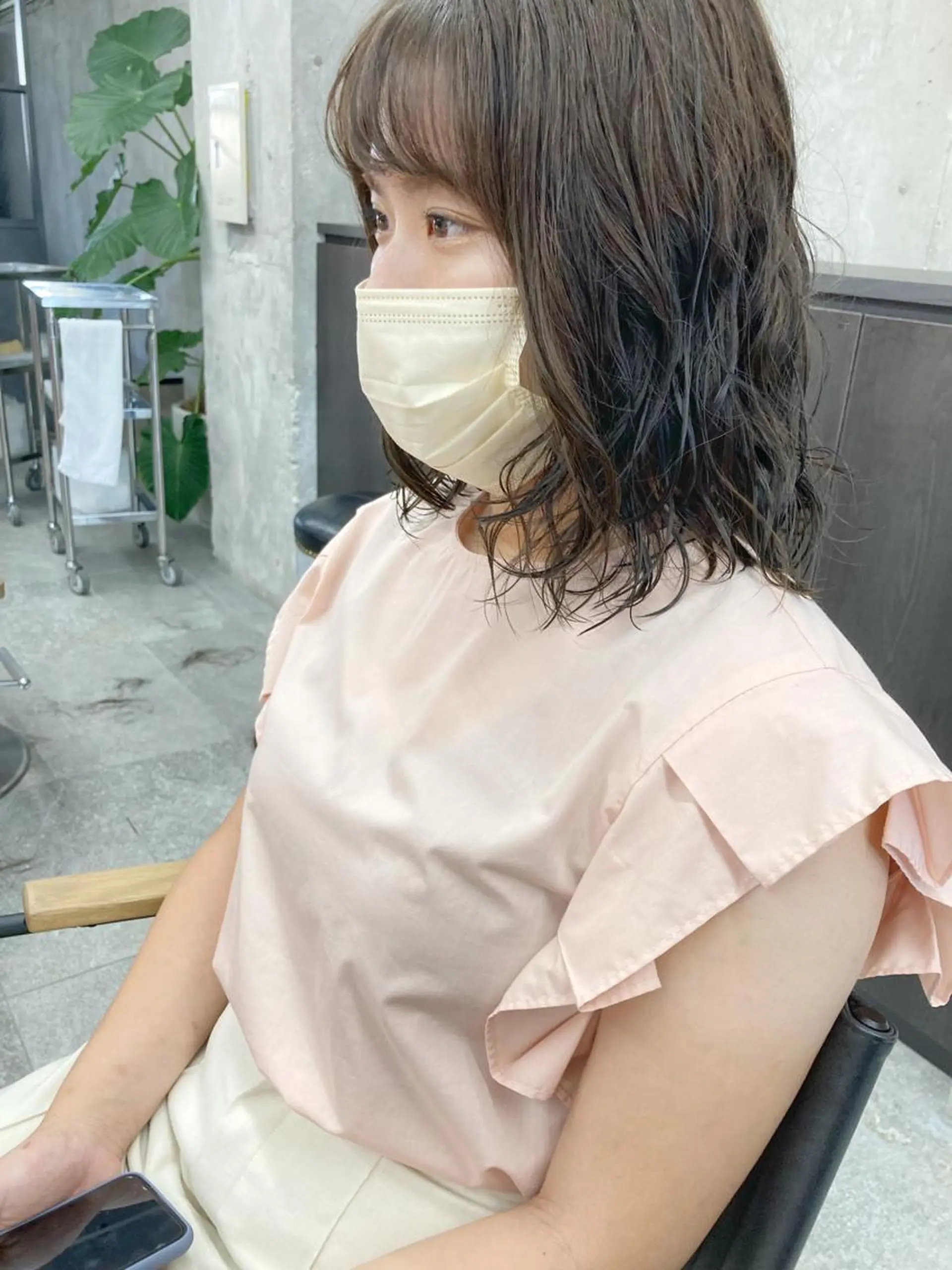 ミディアム カラー パーマ ミディアムパーマ カット ヘアカラー パーマ 小木曽智美 /ボブ/ショートのヘアスタイル