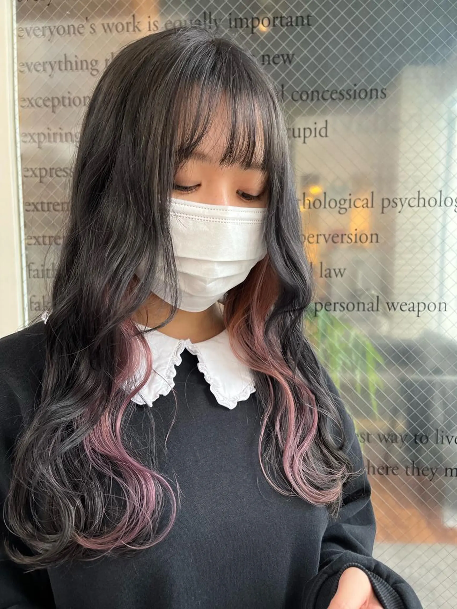 カラー インナーカラー えんぐちとも／透明感 カラー／博多ボブのヘアスタイル