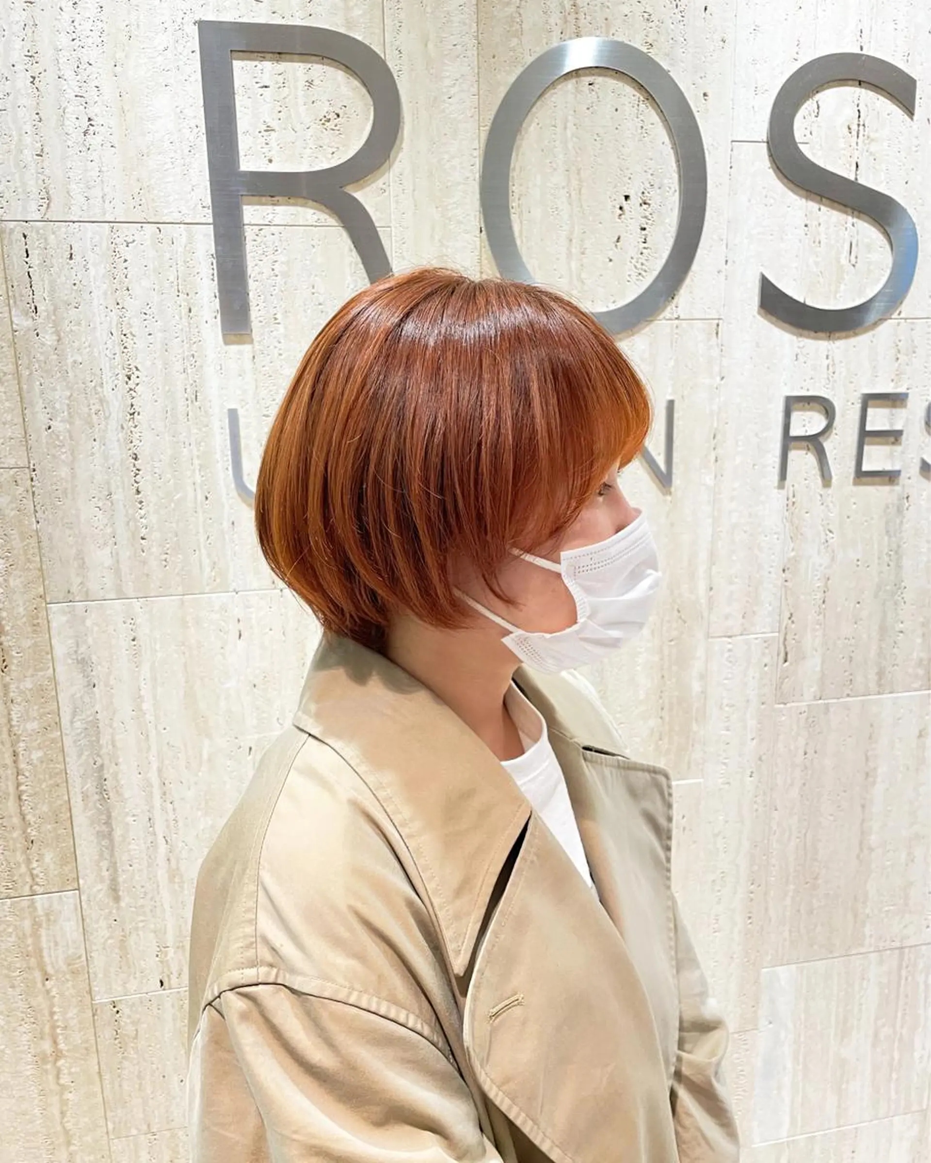 ショート カラー ブラウンカラー オレンジ オレンジブラウン カット ヘアカラー 高橋 芽衣のヘアスタイル