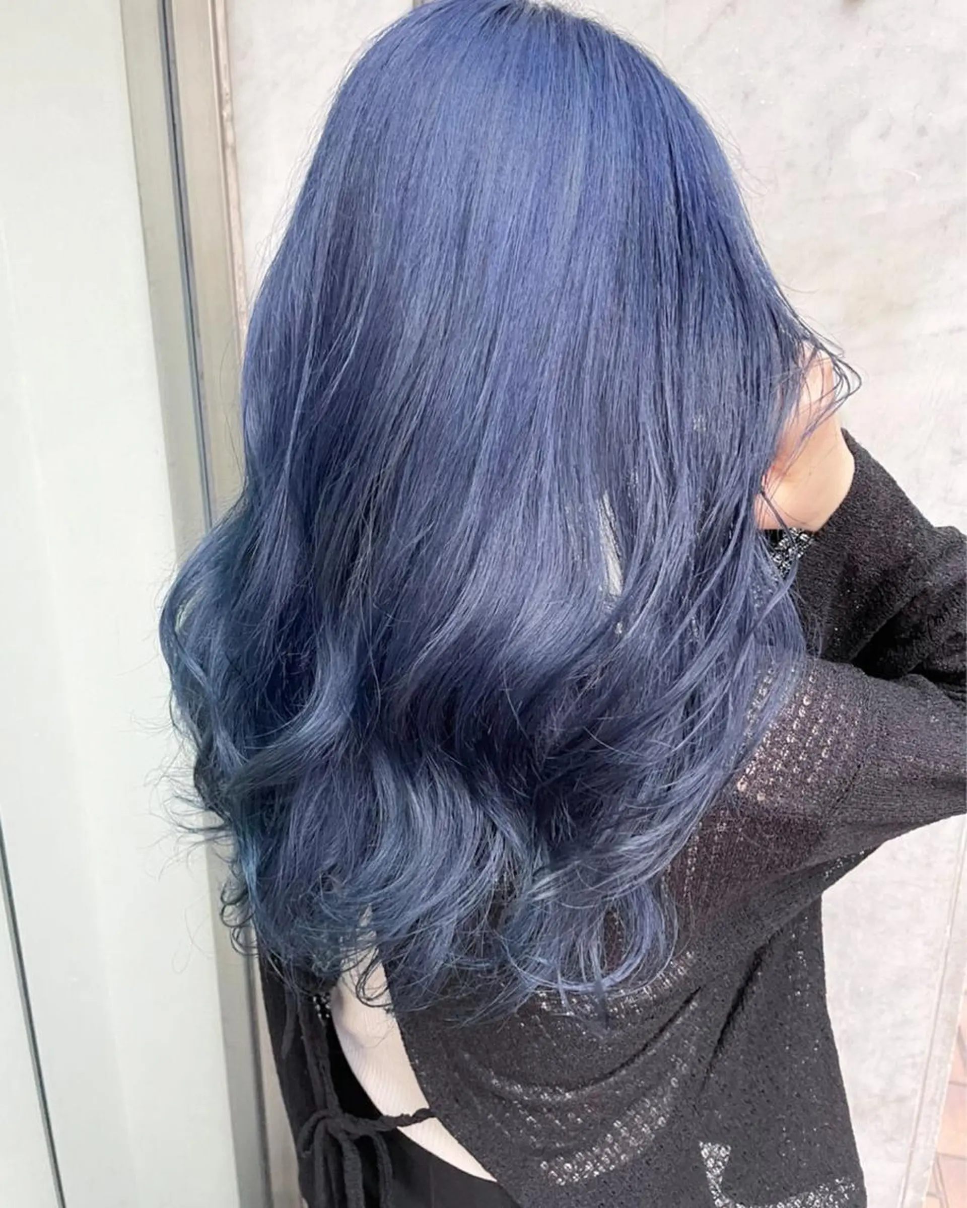 ロング カラー ブルーカラー 韓国風ヘア JIL BLAN 京都所属・RU RIのヘアスタイル