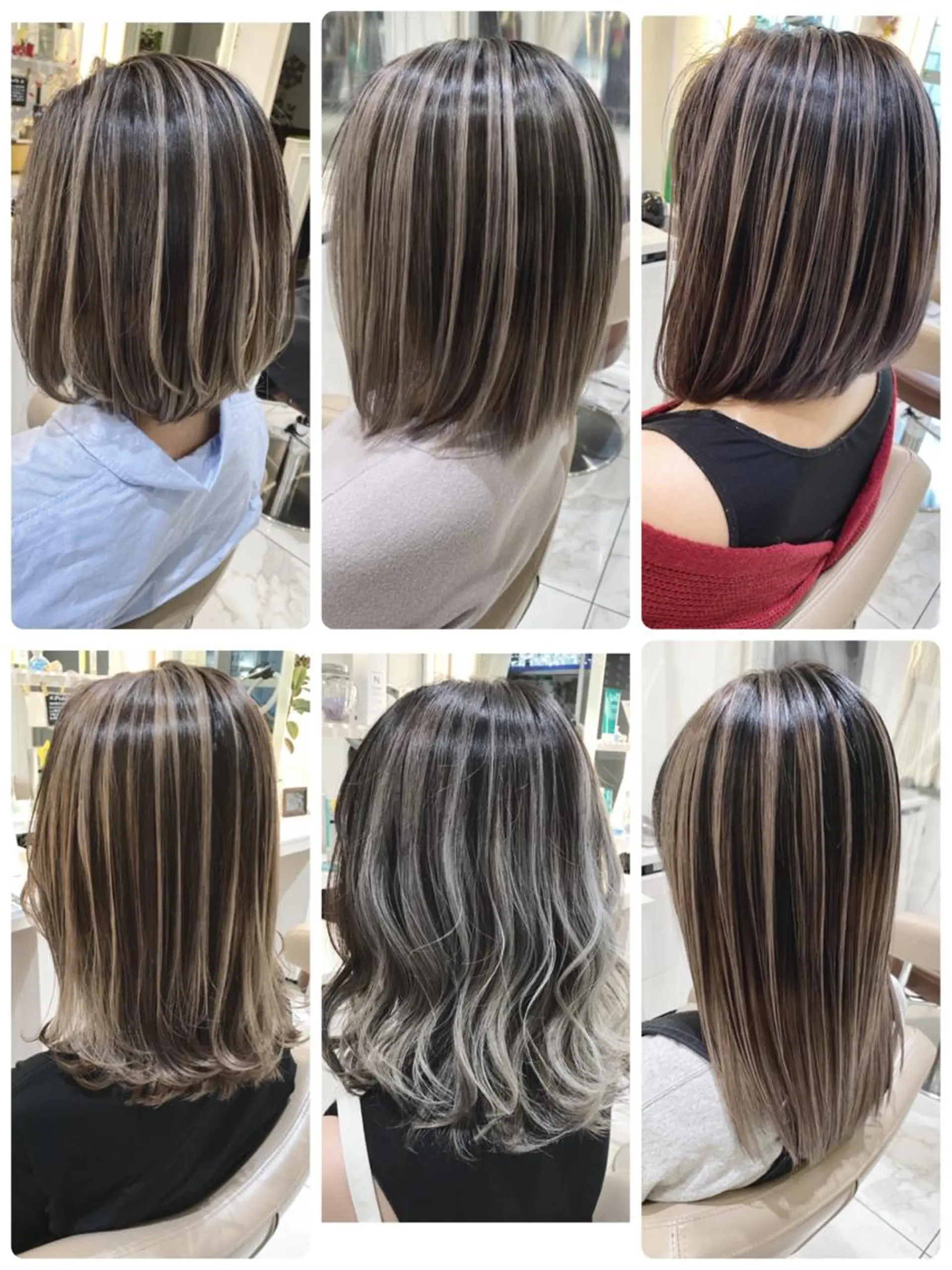 セミロング カラー バレイヤージュ ボブ レイヤーカット カット ヘアカラー トリートメント 山崎俊輔/髪質改善 /バレイヤージュのヘアスタイル