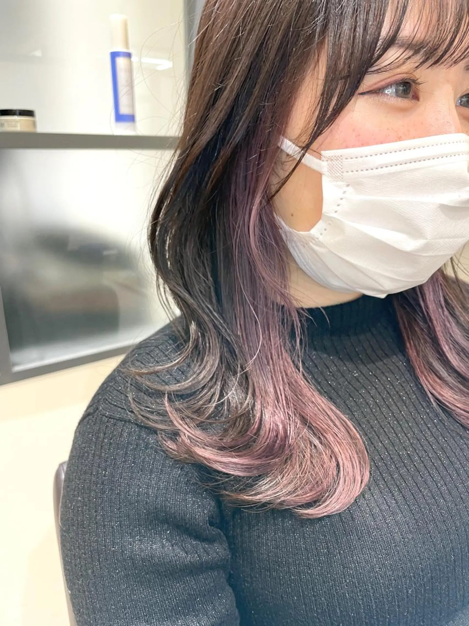 ミディアム カラー ブリーチ ケアブリーチ ダブルカラー イヤリングカラー ハイライトカラー 宮澤  タケル ミディアムヘアのヘアスタイル