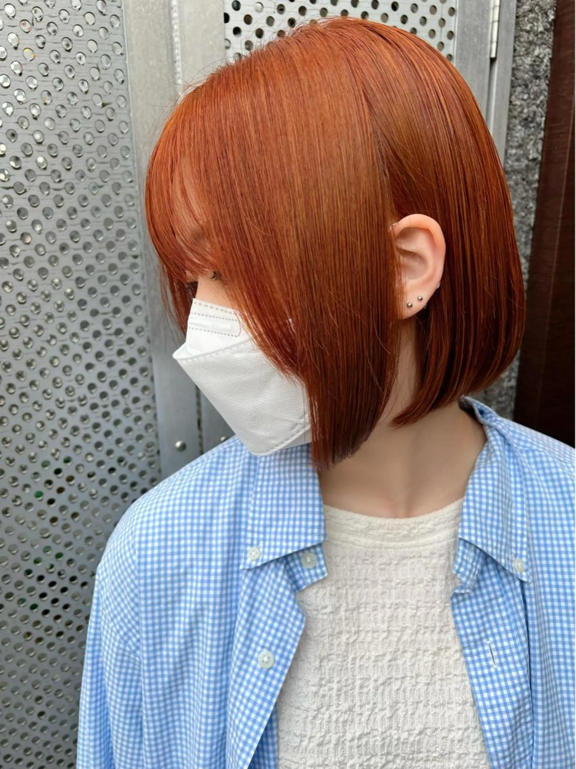 ショート カラー ブリーチ ダブルカラー ブリーチなしカラー オレンジ モテ髪🌈細矢 森平のヘアスタイル