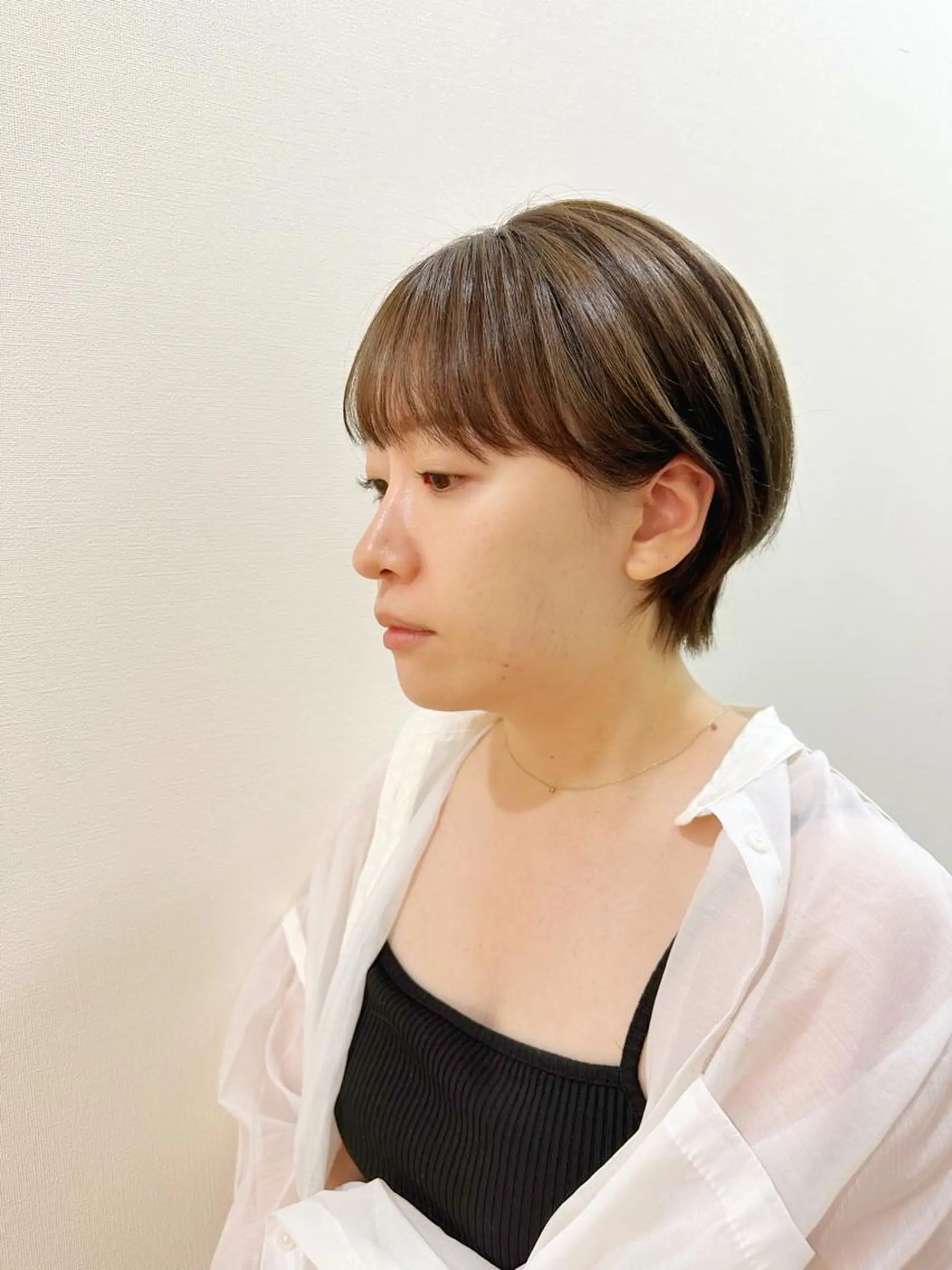 ショート カラー ショートボブ アディクシーカラー 透明感カラー デザインカラー イヤリングカラー カット newline銀座所属・銀座ショート/ 大人ショート/金子涼のヘアスタイル