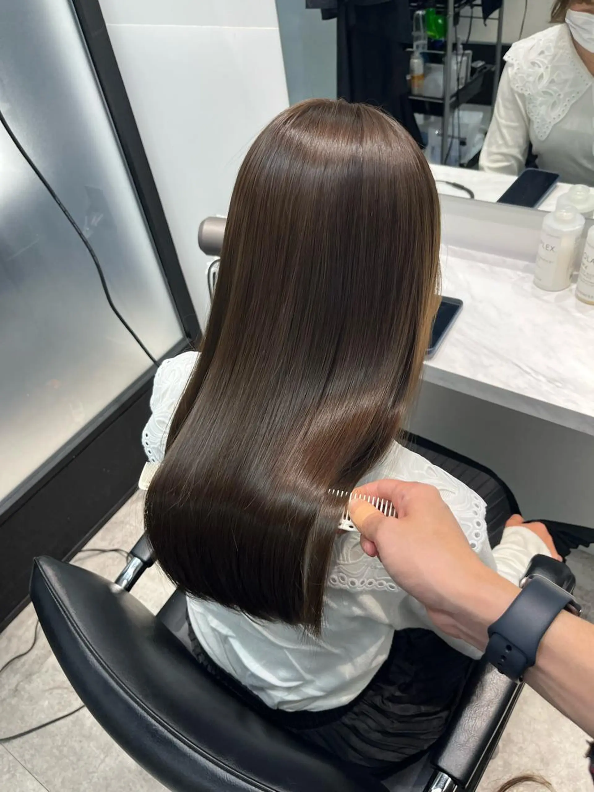 ロング パーマ 縮毛矯正 トリートメント salowin 渋谷　joule所属・美髪矯正 韓国レイヤーのヘアスタイル