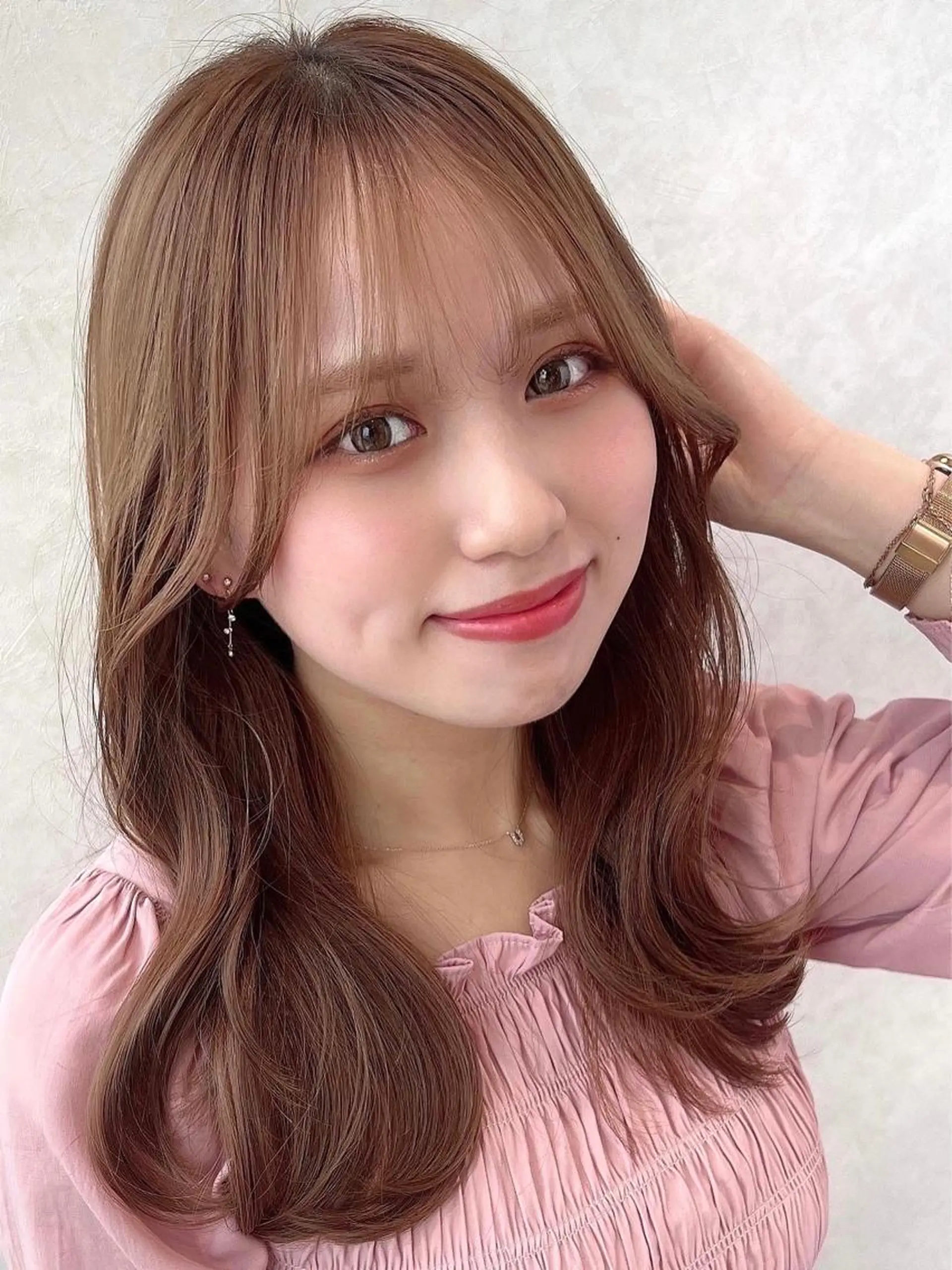 セミロング カラー ベージュカラー ブラウンカラー くびれヘア 髪質改善 縮毛矯正 カット ヘアカラー トリートメント 🧡くびれヘア/前髪 顔周り🧡久原結衣のヘアスタイル