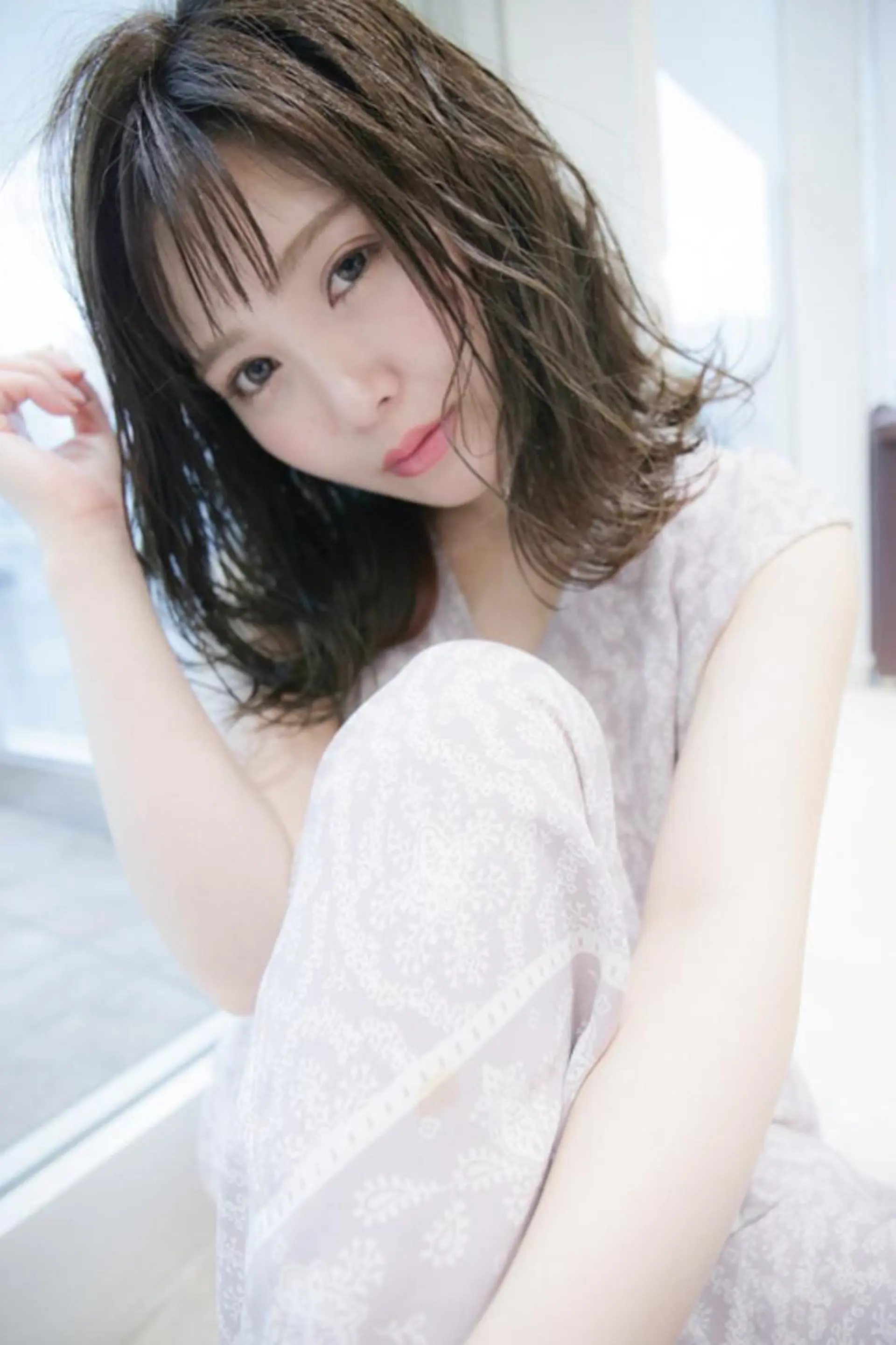 セミロング カラー パーマ シェアサロン ルレイルのヘアスタイル