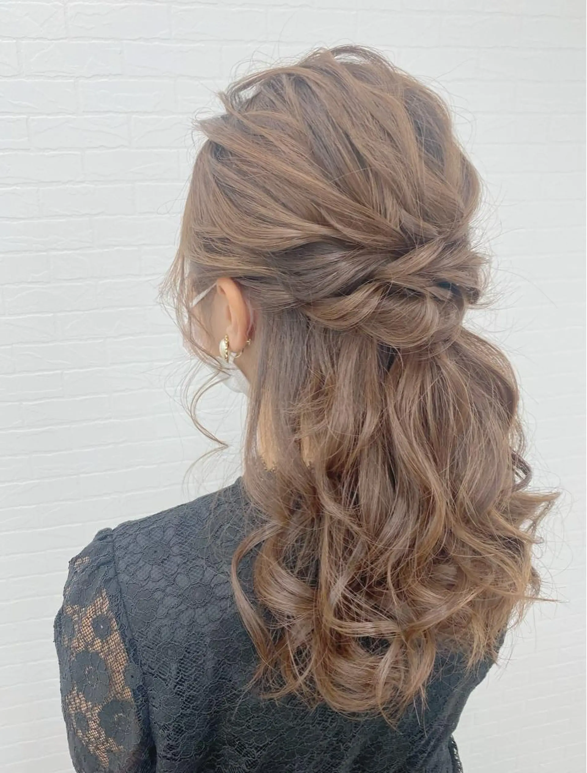 ロング ヘアアレンジ ハーフアップ ヘアセット GRANLUSSO 〜グランルッソ駅前店所属・木口 嘉美のヘアスタイル