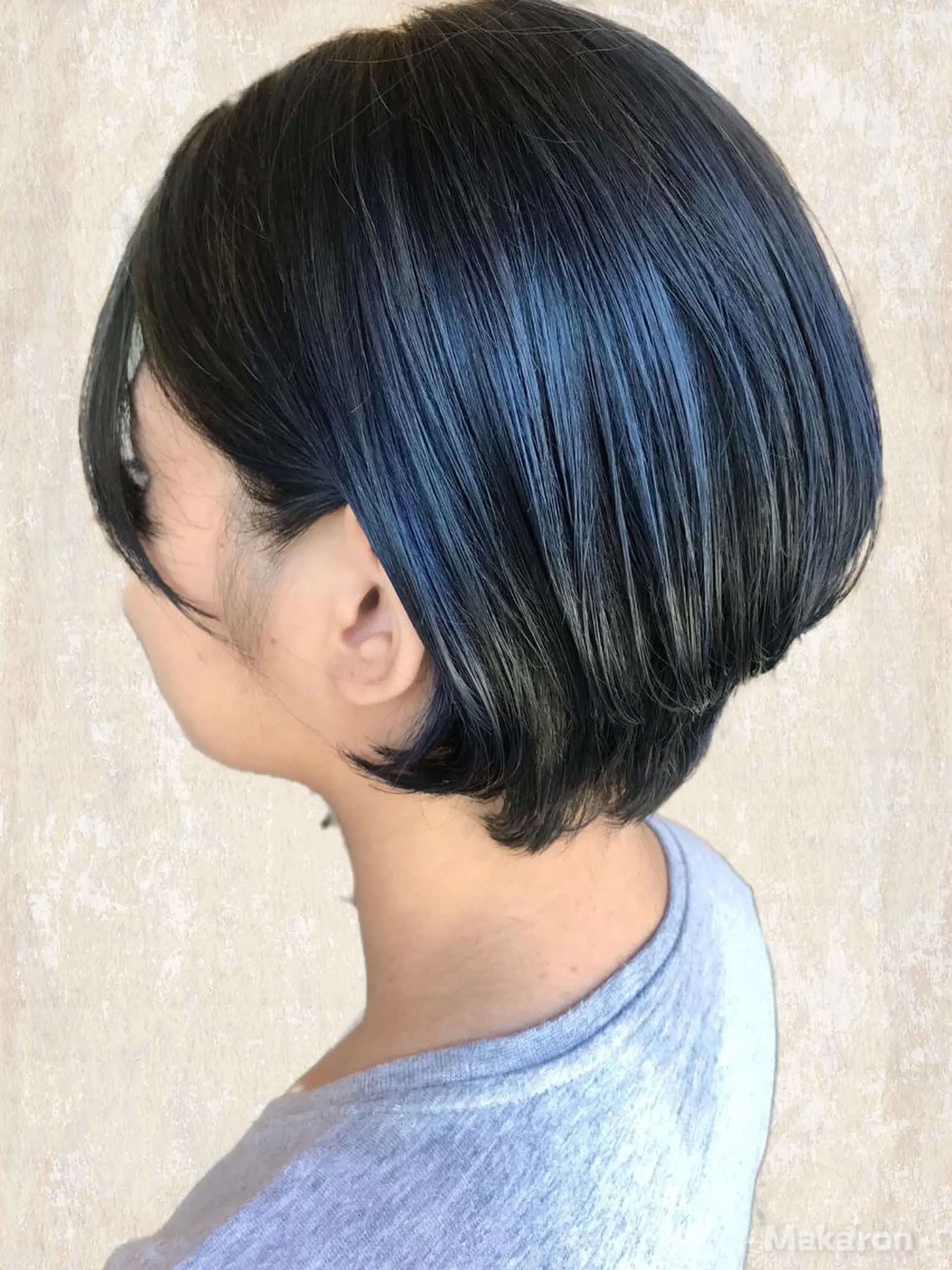 ショート カラー アッシュ ブルーカラー ブルーアッシュ ショートヘア hair works raptureのヘアスタイル