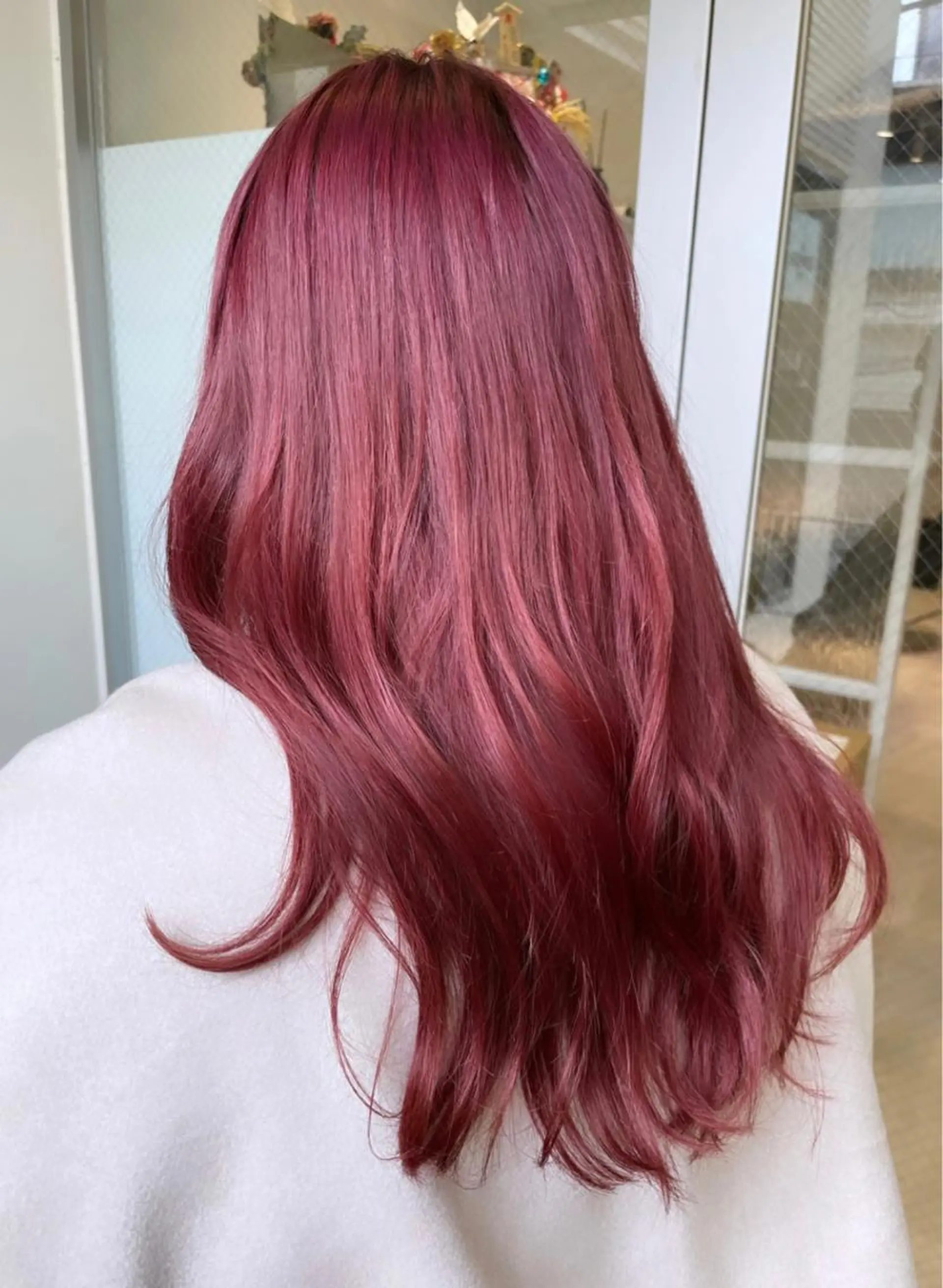 ロング カラー ウルフカット 🌷ピンク/韓国風 暖色カラー ゆい🌷のヘアスタイル