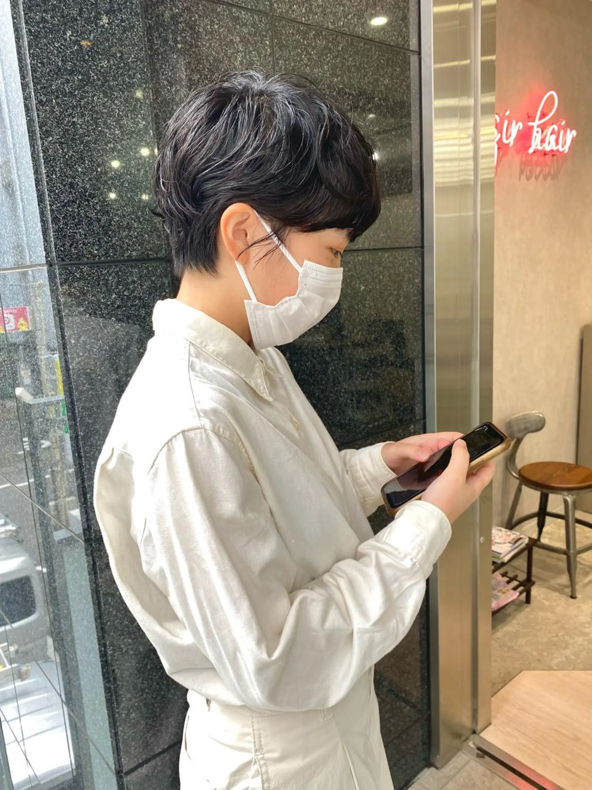 ショート パーマ ヘアアレンジ ♡韓国風ヘア 🐈♡MIHOのヘアスタイル