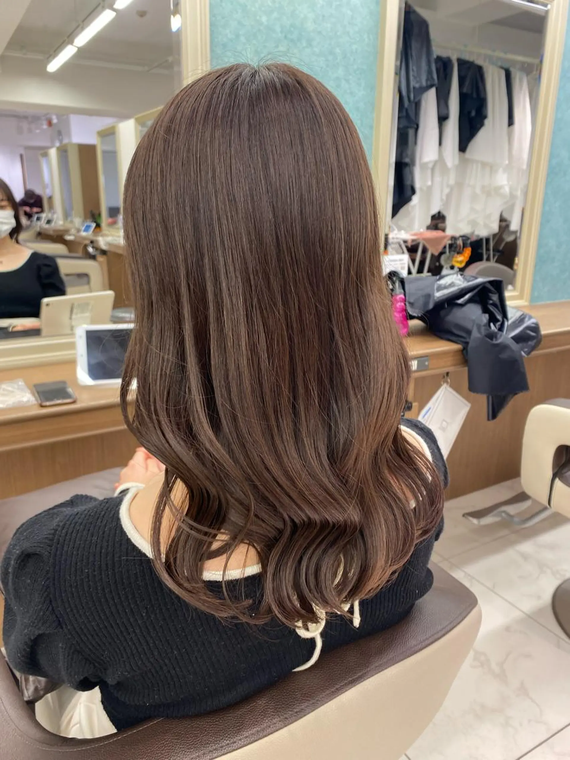 セミロング カラー ベージュカラー ココアベージュ ヘアカラー トリートメント 長妻莉央/縮毛矯正 髪質改善カラーのヘアスタイル