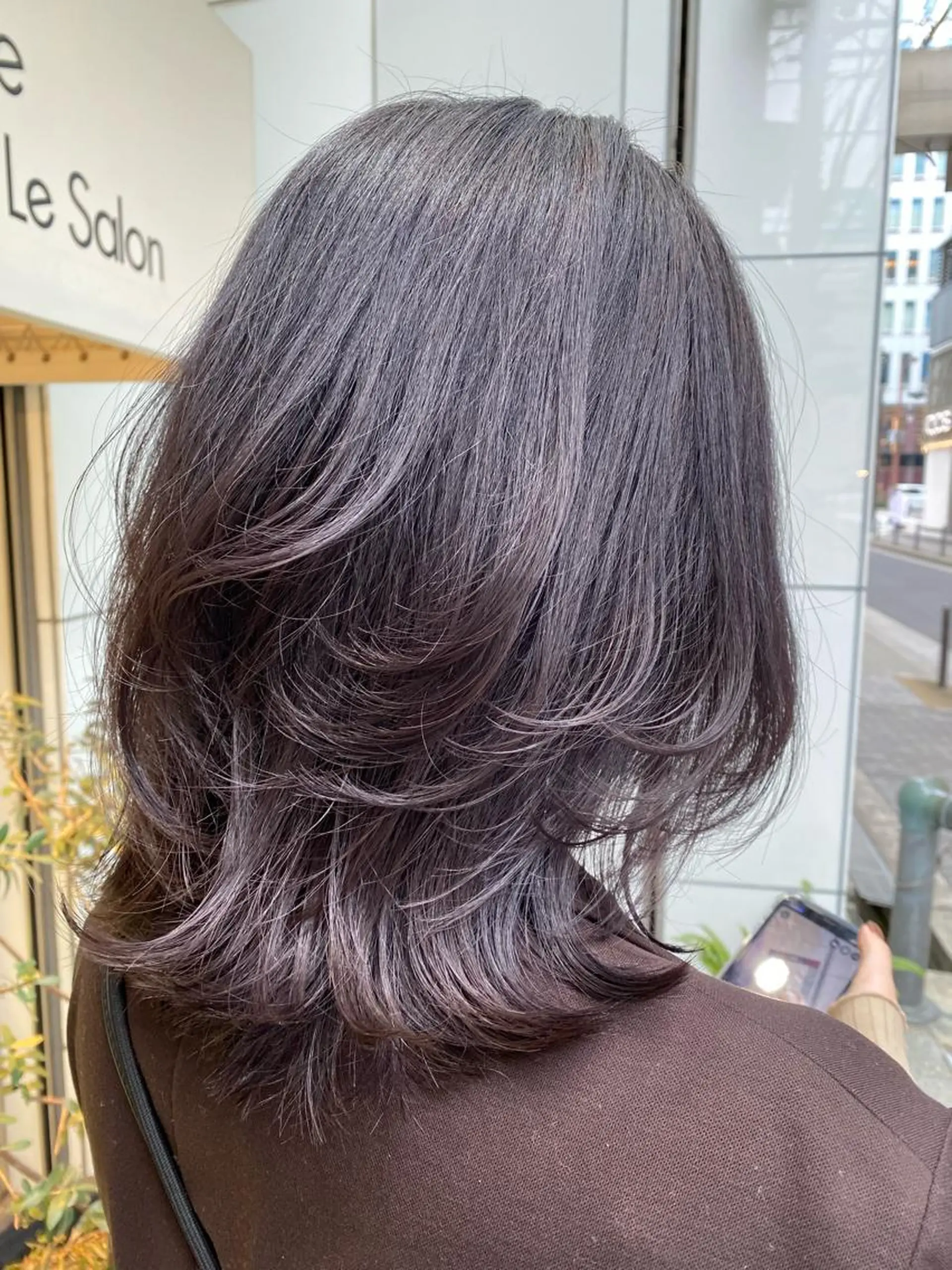 ミディアム カラー ヘアアレンジ マツエク・マツパ アイブロウ グレージュ パープルカラー パープルグレージュ Noah's　Ark所属・透明感カラー🫧ヘア セット🫧松本菜月の眉毛・アイブロウイメージ