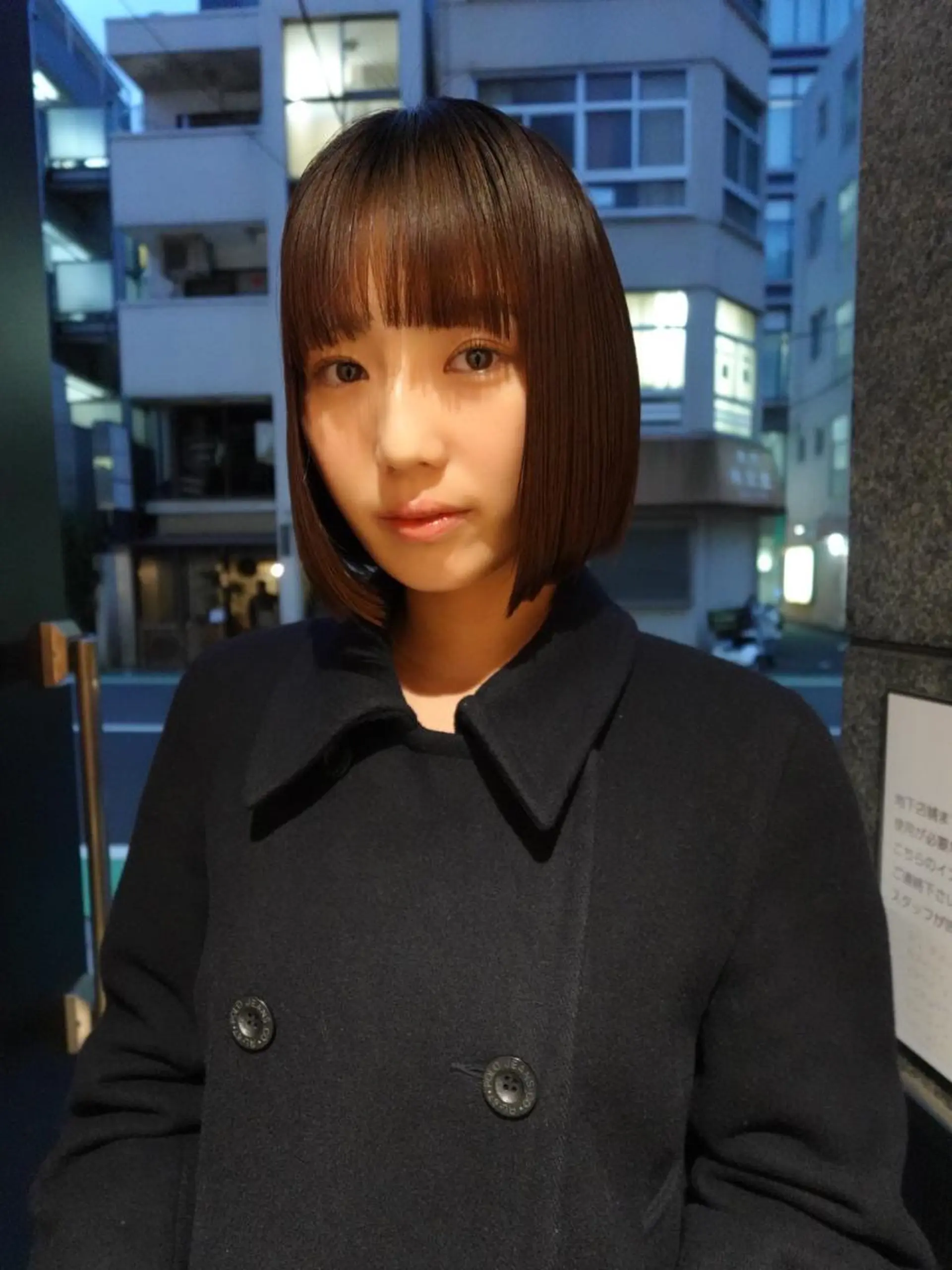ショート カラー パーマ ショートボブ ツイストスパイラルパーマ アディクシーカラー ベージュカラー 黒髪 カット CEINE OURのヘアスタイル
