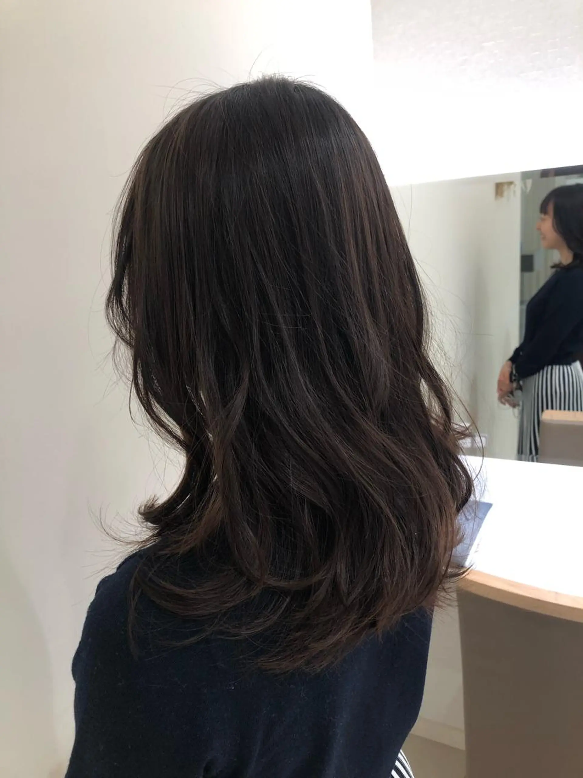 セミロング トリートメント プレイングカラー🤍 細めハイライトのヘアスタイル