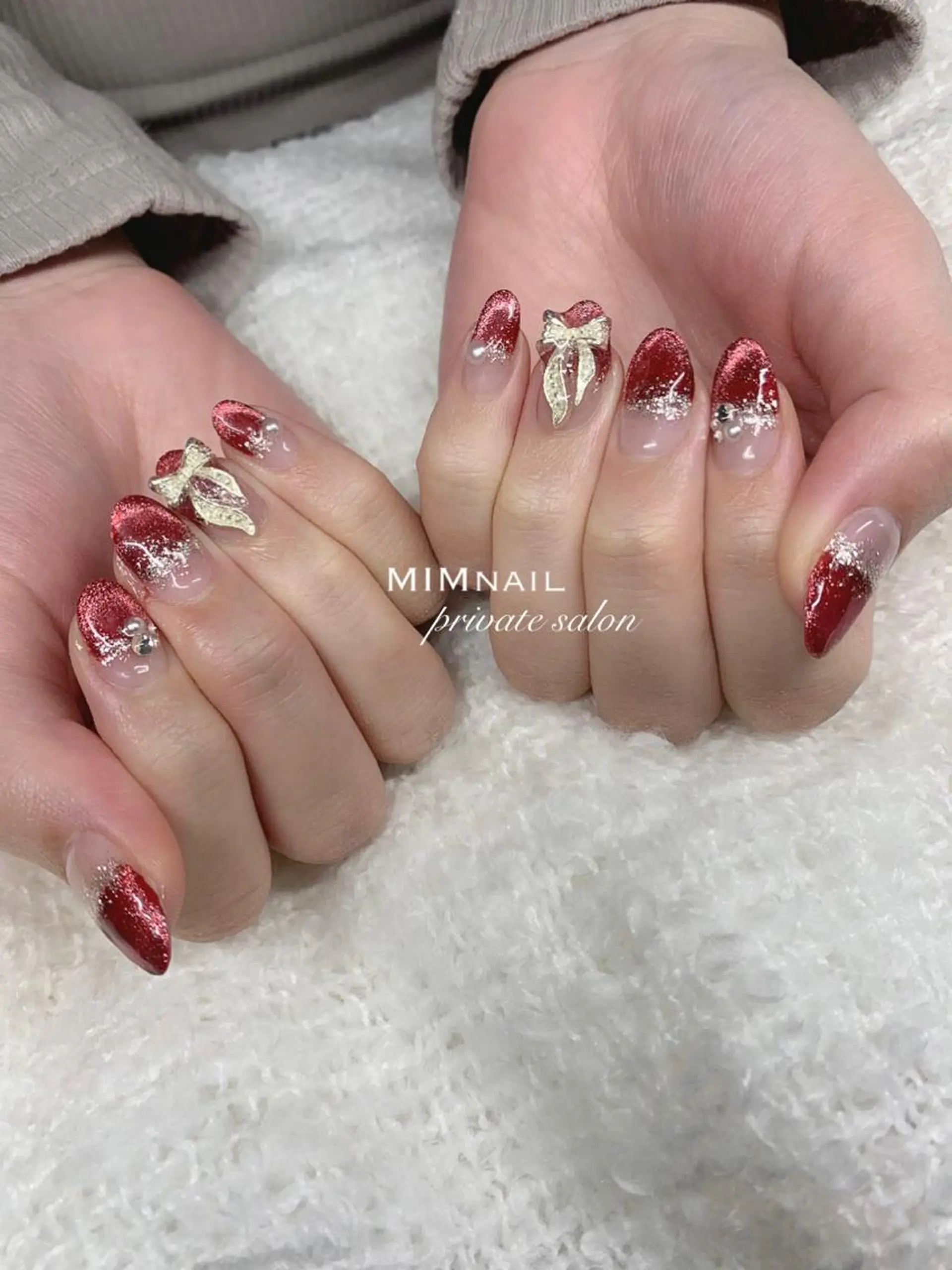 ネイル 長さ出し フレンチネイル ジェルネイル 韓国ネイル マグネットネイル *･*MIMnail *･゜ﾟ･*:･*のネイルデザイン