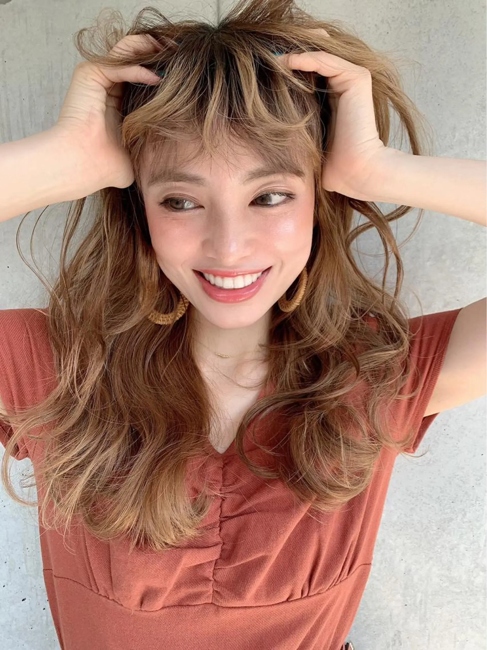 ロング カラー 大人っぽ♡上品な暖色 ♡ブリーチなし♡のヘアスタイル