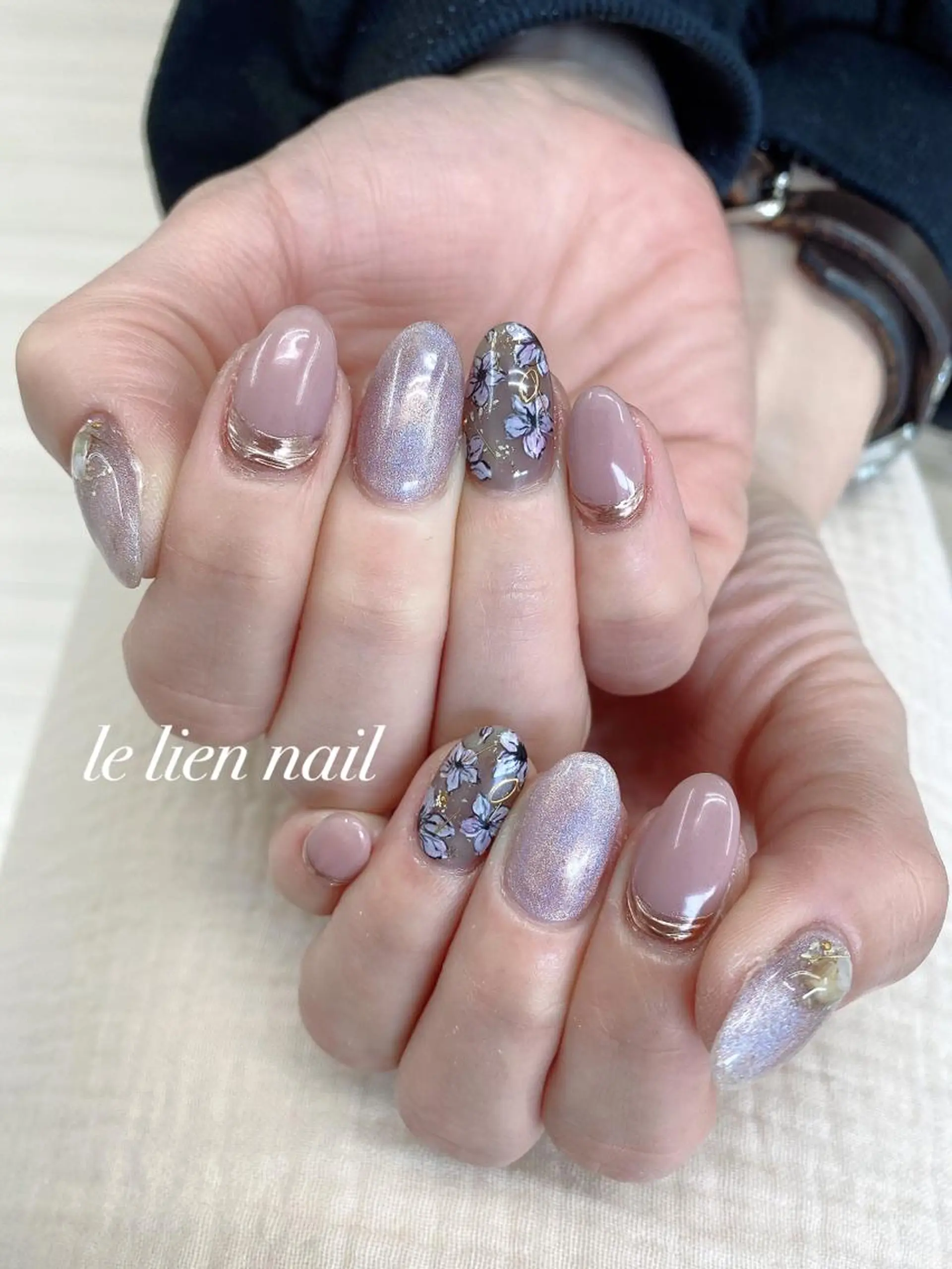 ネイル アートネイル オーロラネイル ハンドネイル le lien nailのネイルデザイン