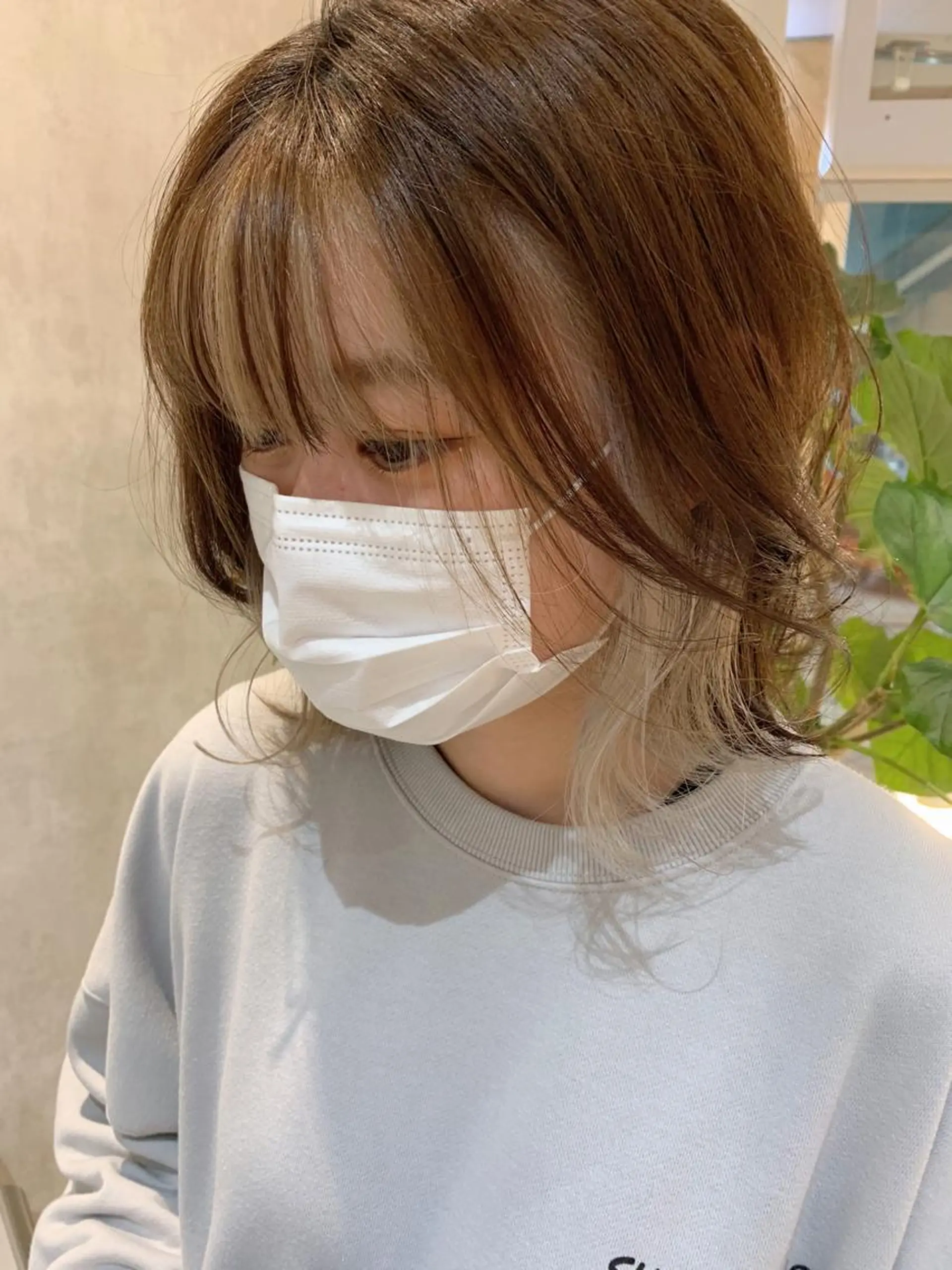 ミディアム 顔周りカット GALETTE UMEDA所属・森澤 叶実のヘアスタイル