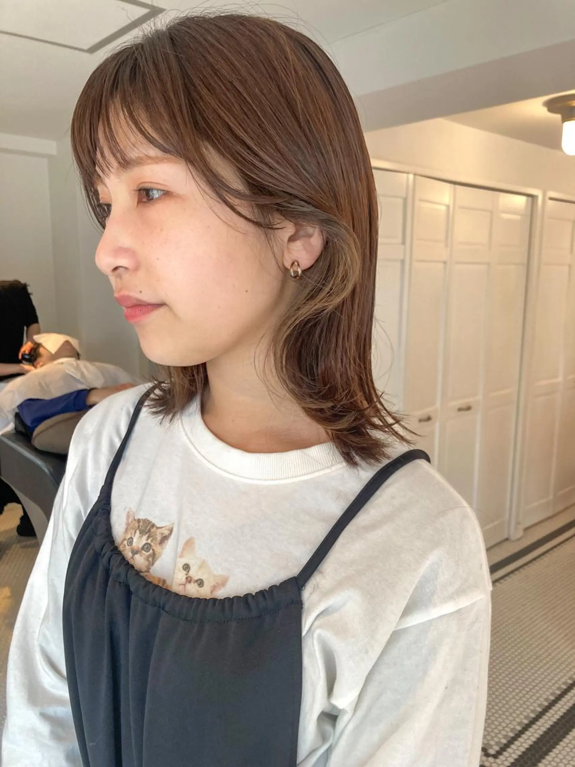 ミディアム カット ヘアカラー お洒落ベージュ🤎 代官山shibukiのヘアスタイル