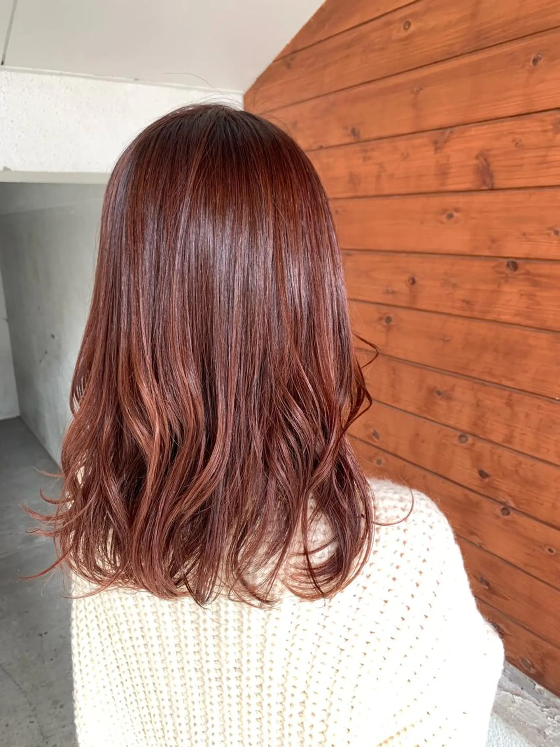 セミロング カラー ブラウンカラー ピンクカラー ピンクブラウン カット ヘアカラー トリートメント IORI #韓国ヘア#髪質改善のヘアスタイル
