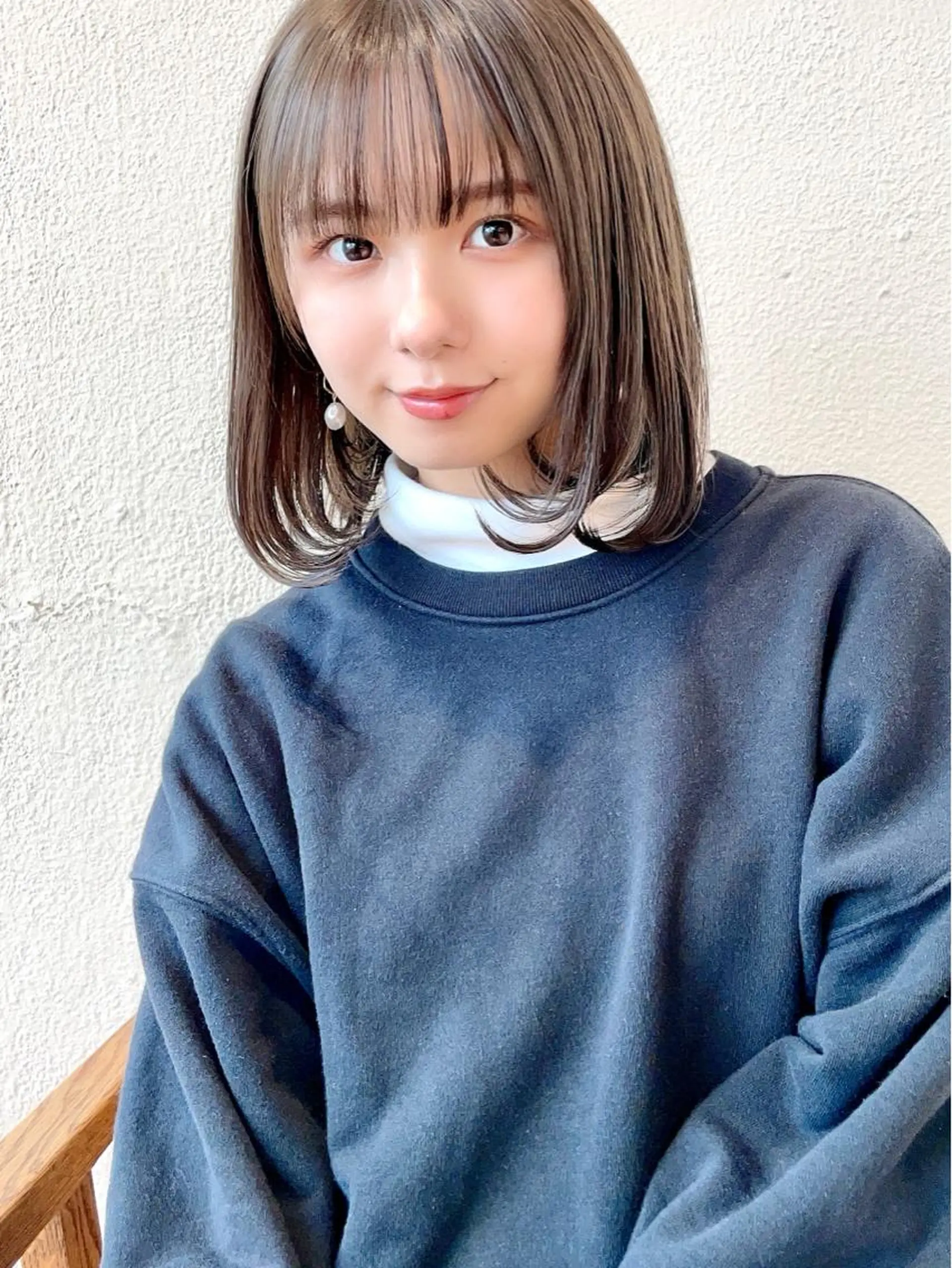 ミディアム 切りっぱなしボブ ショートボブ ボブ くびれヘア タンバルモリ 市原 大翼のヘアスタイル