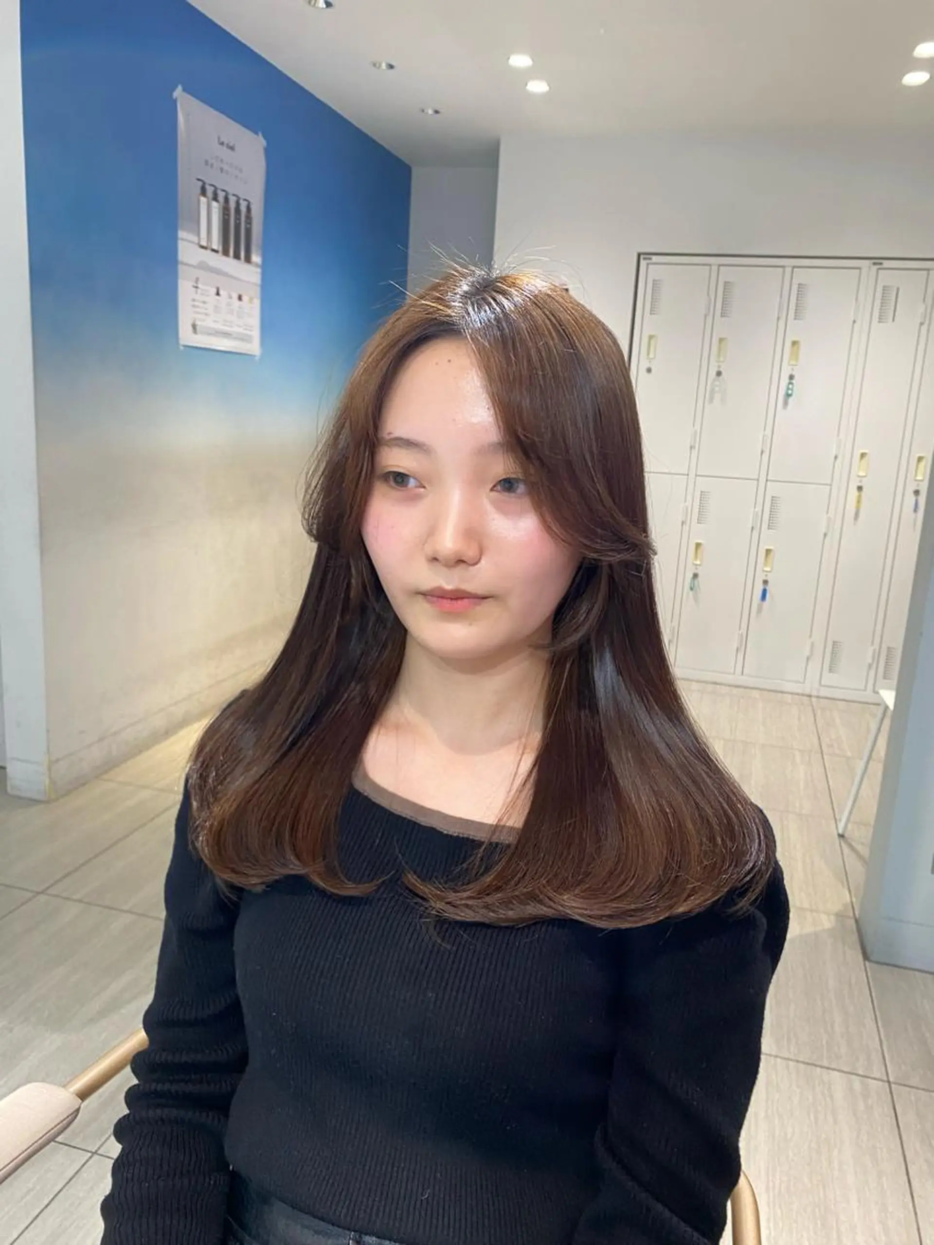 ロング 韓国風ヘア レイヤーカット ロング カット 縮毛矯正 韓国風レイヤーカット 💎髪質改善"yuiのヘアスタイル