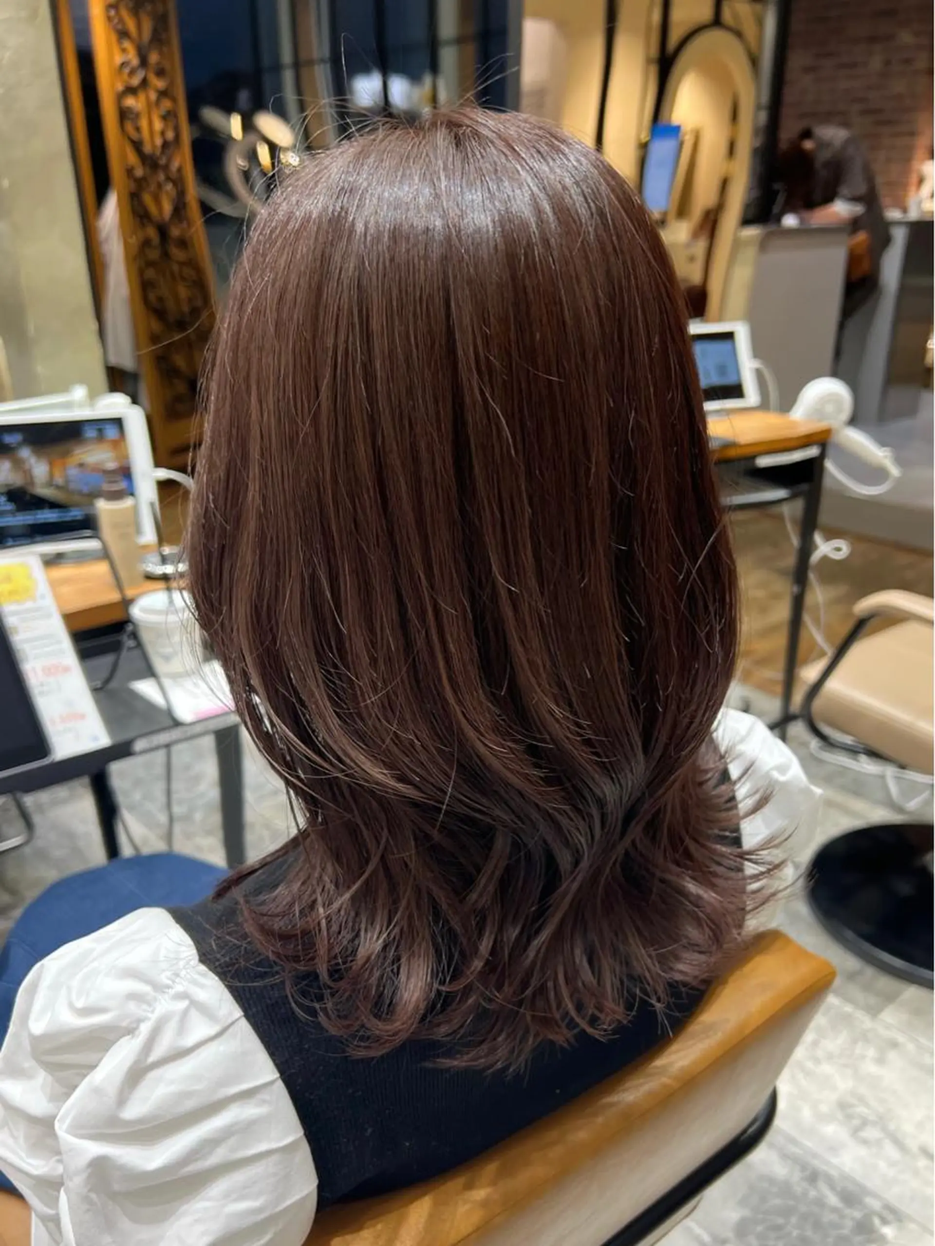 セミロング くびれヘア 髪質改善 縮毛矯正 ヘアカラー トリートメント 🧡くびれヘア/前髪 顔周り🧡久原結衣のヘアスタイル
