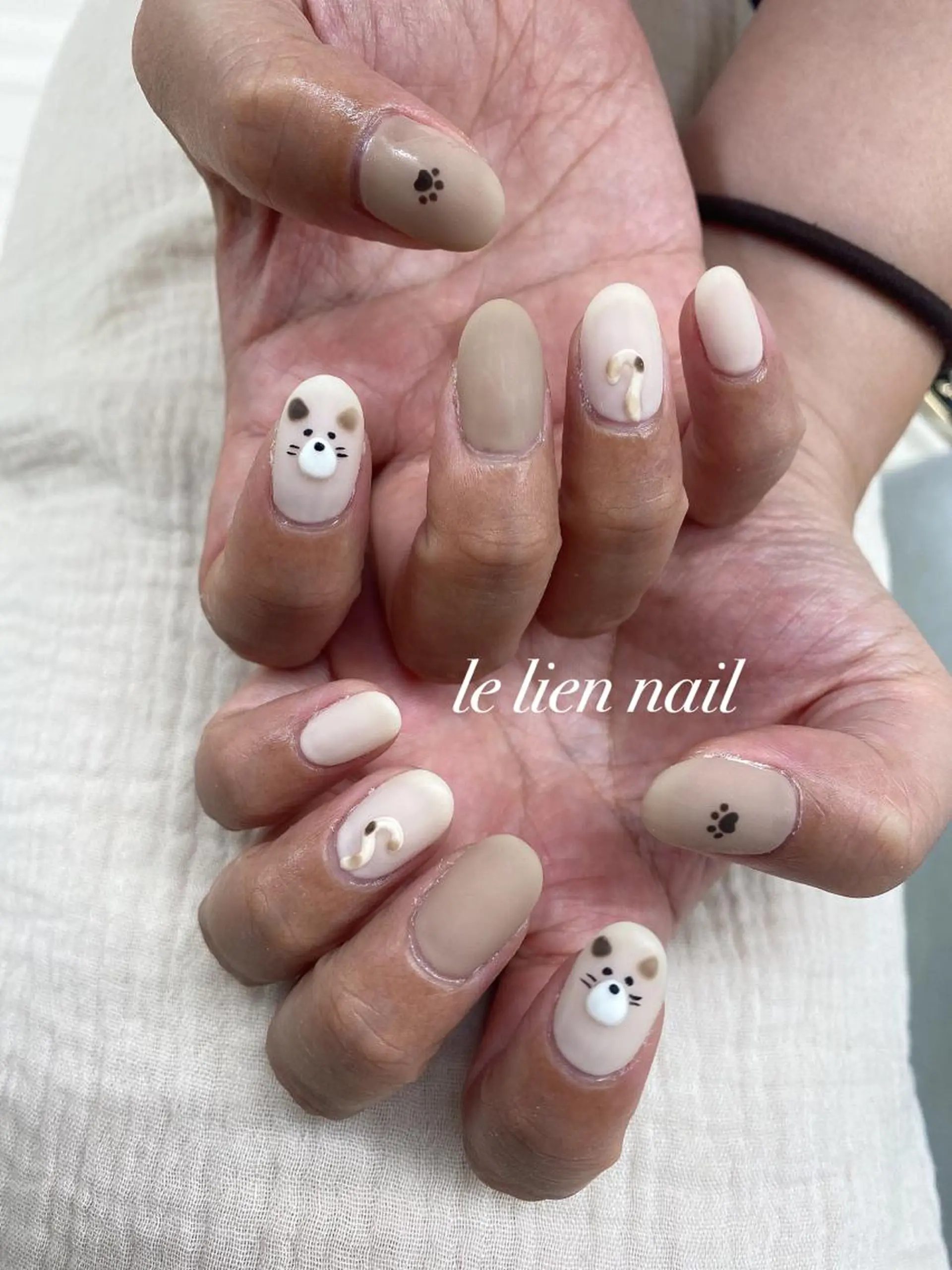 ネイル アニマル柄 マットネイル ハンドネイル le lien nailのネイルデザイン