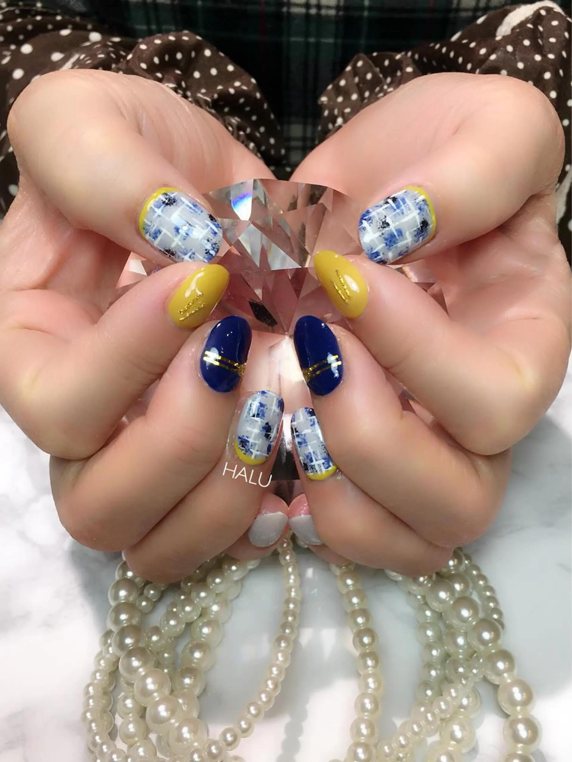 ネイル シンプルネイル ツイードネイル HALU ハルのネイルデザイン