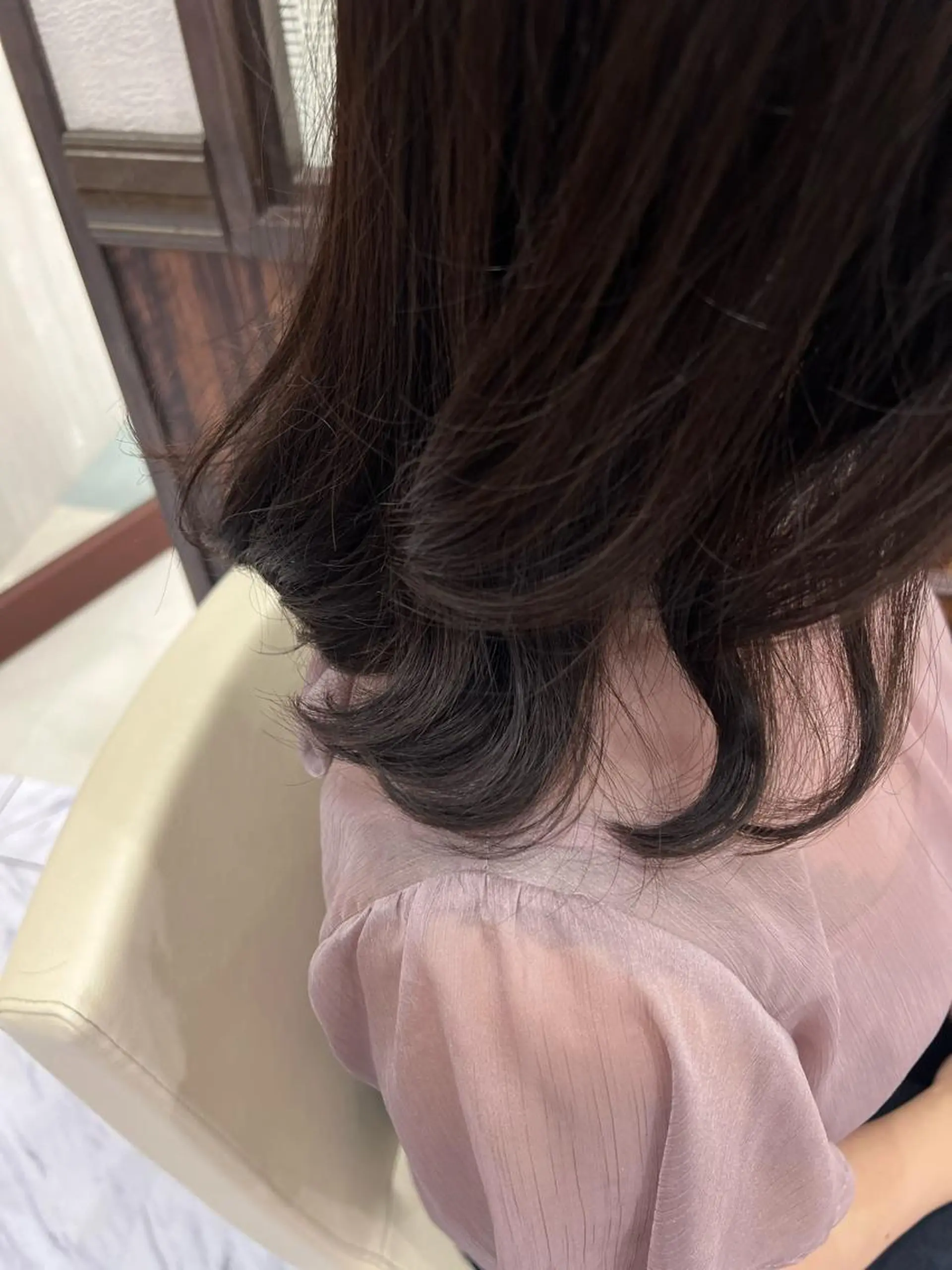 セミロング カット パーマ あんどう ゆうかのヘアスタイル