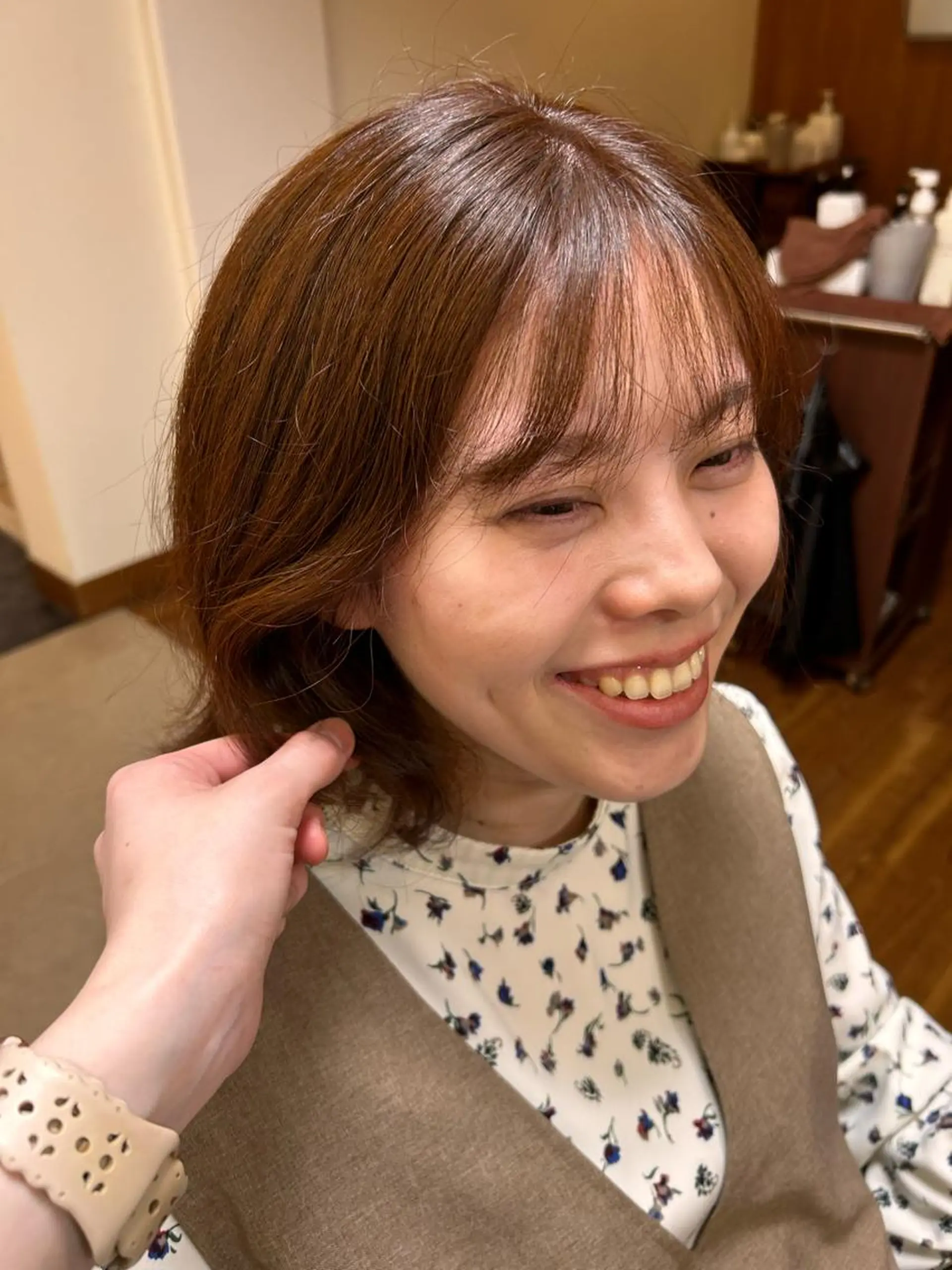 ショート カラー オレンジ 山野愛子美容室銀座店所属・🌼髪質改善/透明感 艶髪タケドミのヘアスタイル