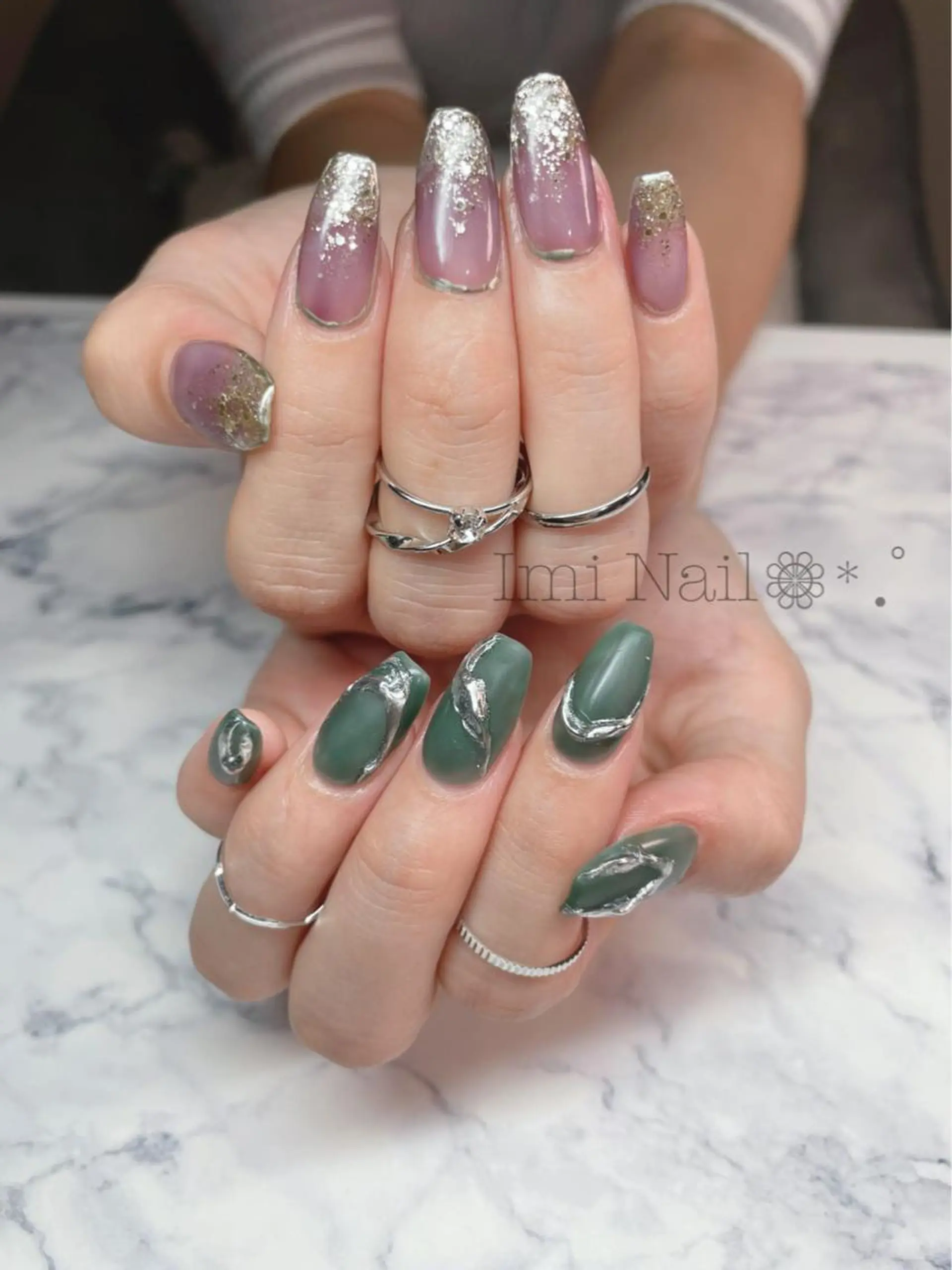 ネイル マットネイル ミラーネイル ニュアンスネイル Imi Nail所属・Imi Nail 🫧🎀hirokaのネイルデザイン