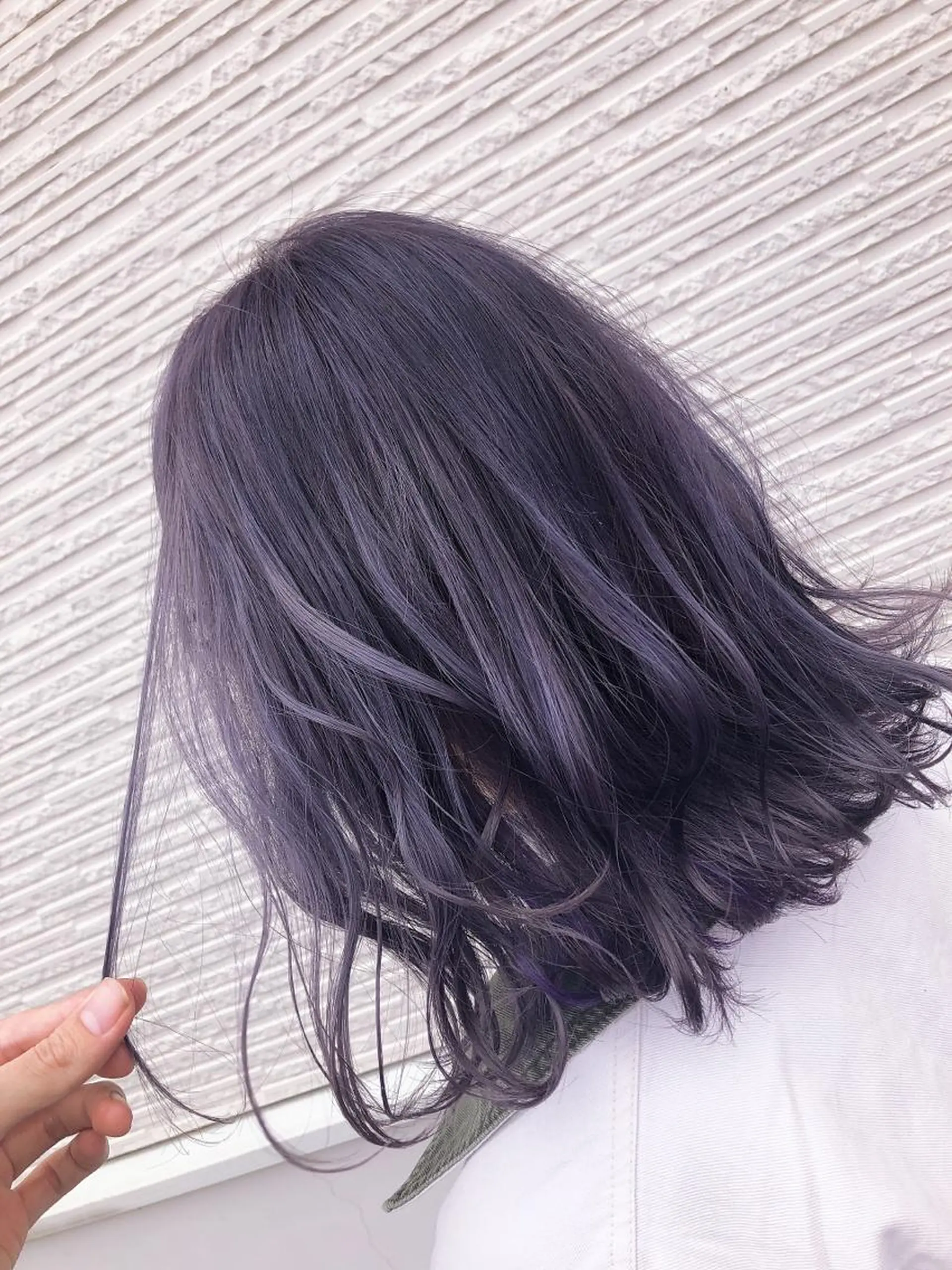 ミディアム カラー パープルカラー ヘアカラー トリートメント 名畑 裕貴のヘアスタイル