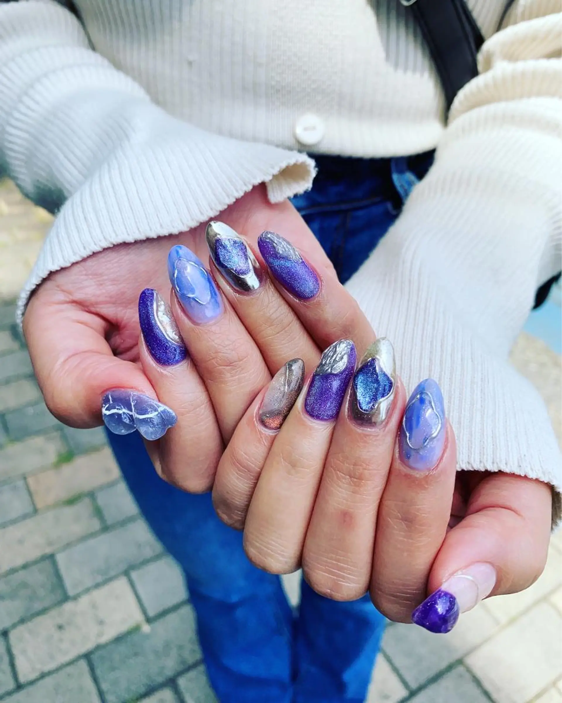 ネイル マグネットネイル ハンドネイル フットネイル ハンドケア nail salon  AlgeTy所属・✴︎:.｡. MAKI.｡.:✴︎のネイルデザイン