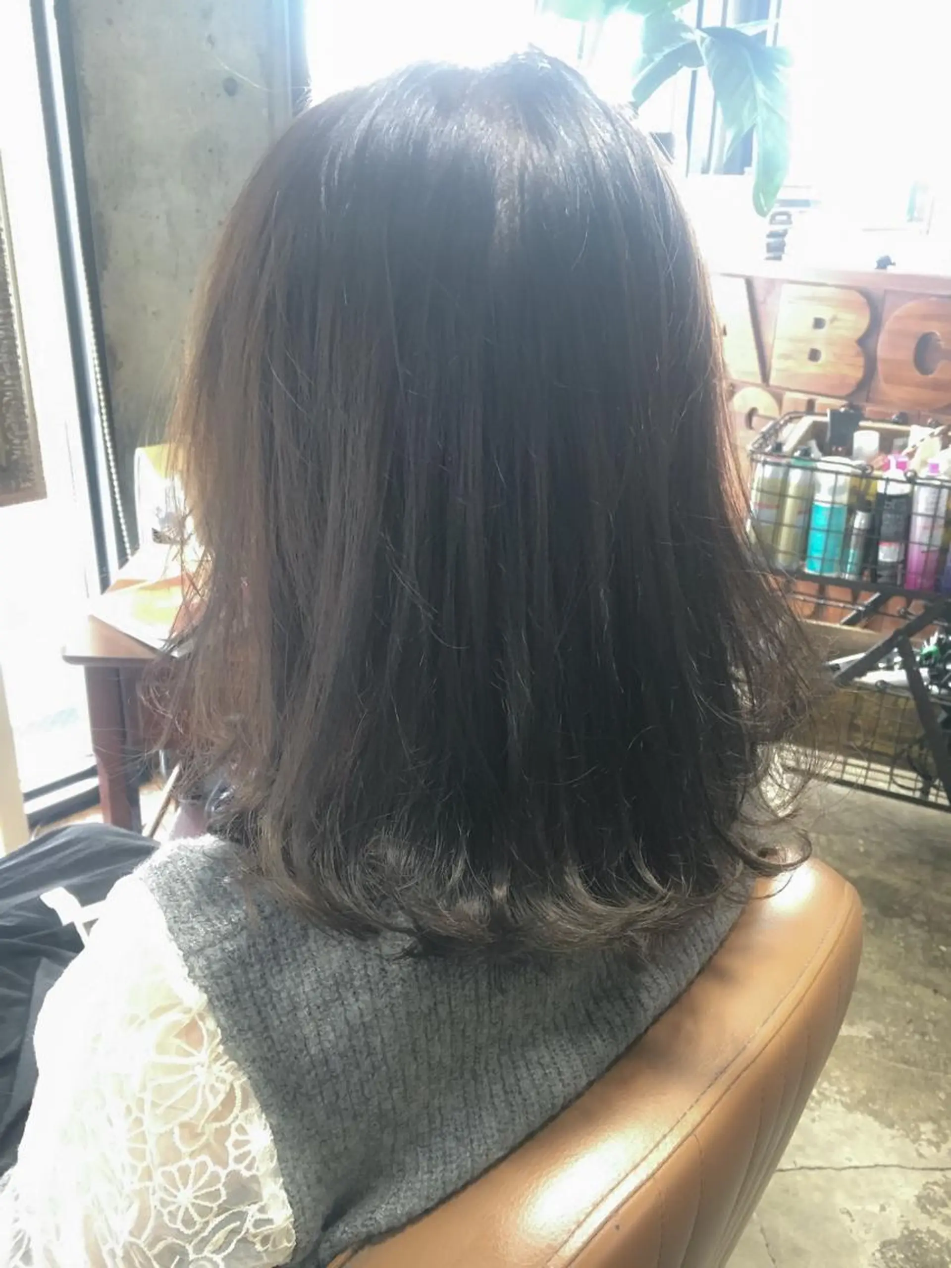 ミディアム カラー ブリーチ ダークグレー ダークグレージュ グレージュ 北條 優輝のヘアスタイル