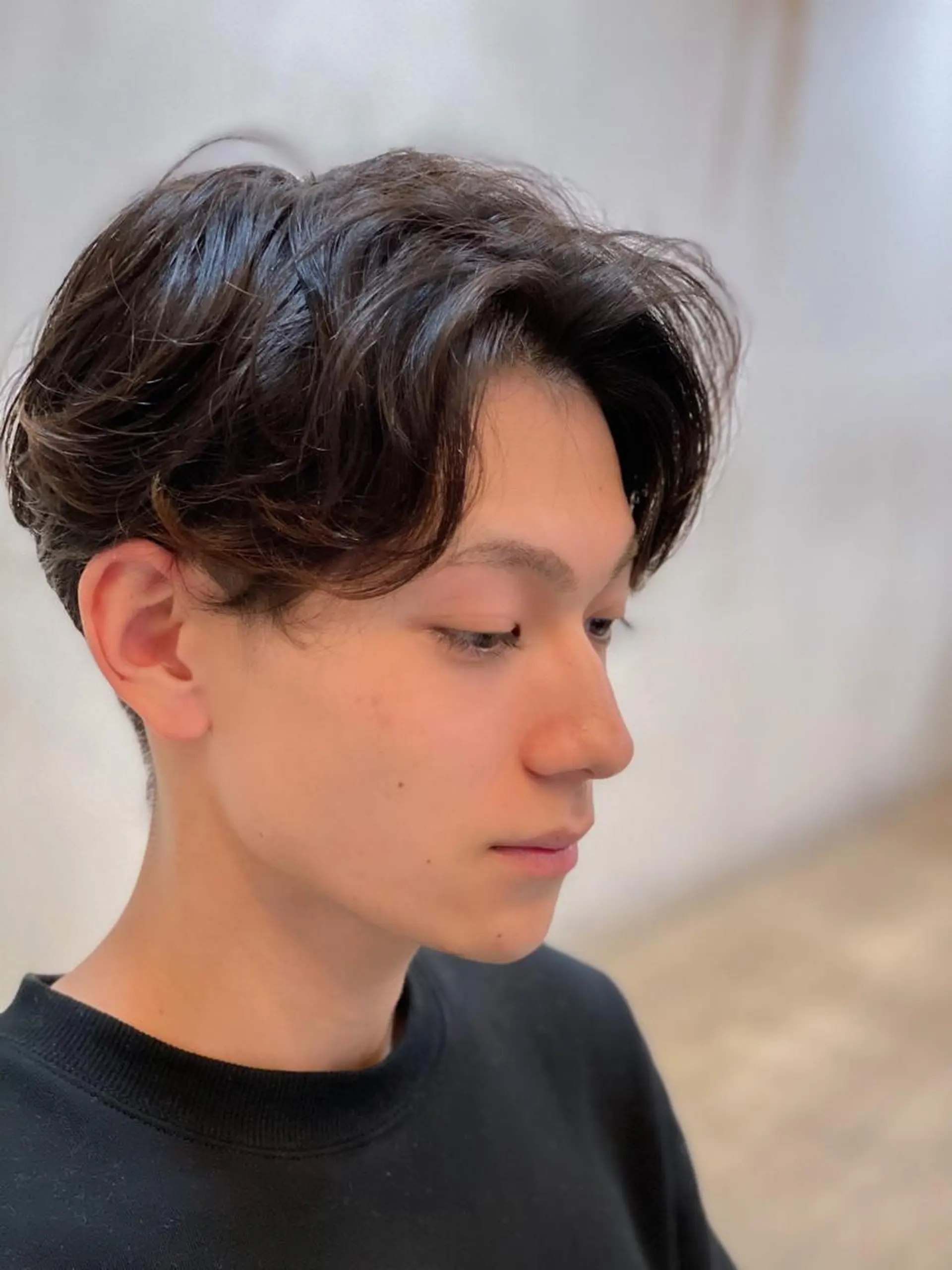 ミディアム パーマ メンズ カット パーマ メンズパーマ 赤司 泰樹のヘアスタイル