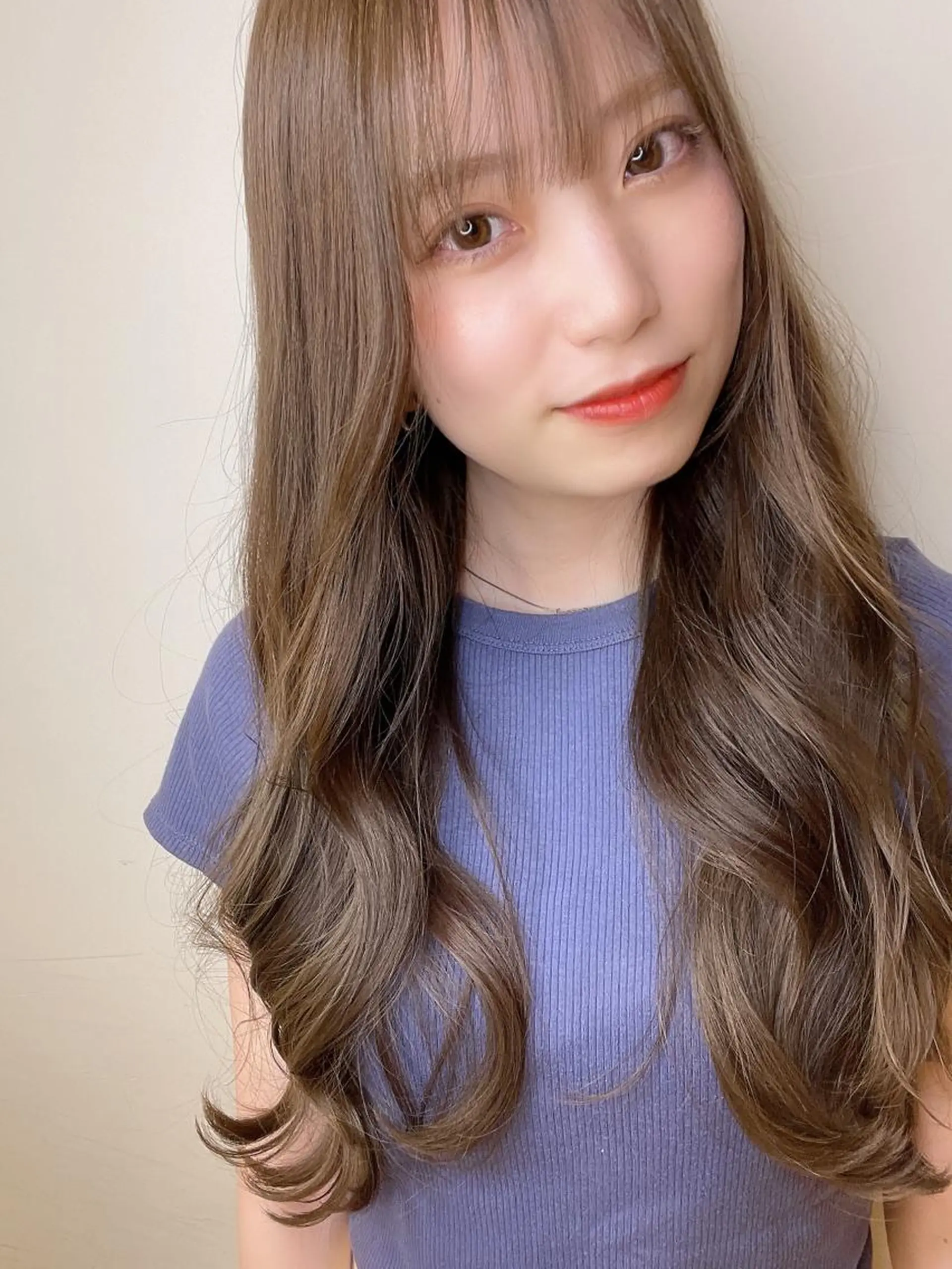 ロング カラー 韓国風ヘア ボブパーマ ウルフパーマのヘアスタイル