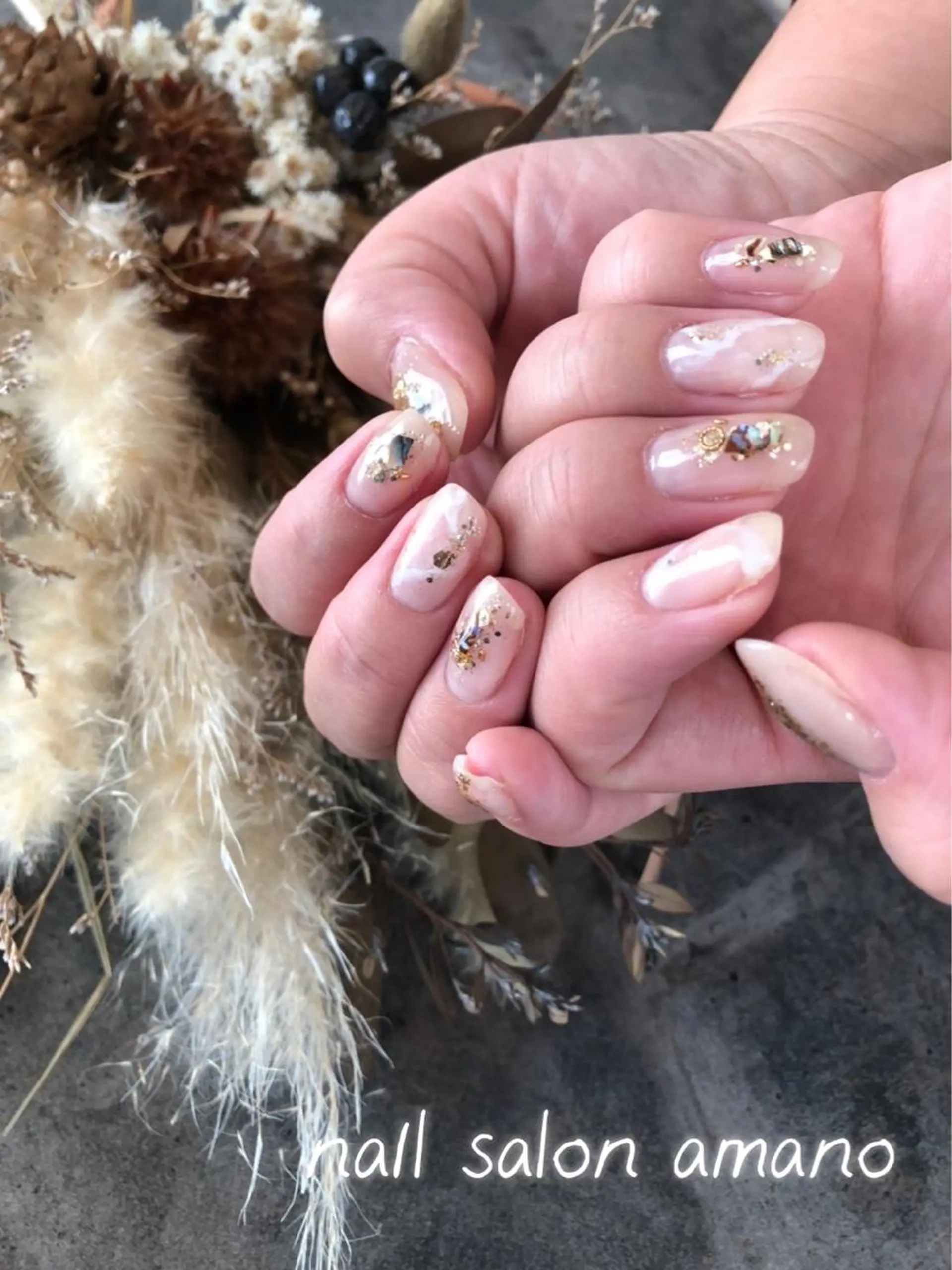 ネイル フラワーネイル ジェルネイル 大理石ネイル(マーブル) ニュアンスネイル シンプルネイル nail salon amanoのネイルデザイン